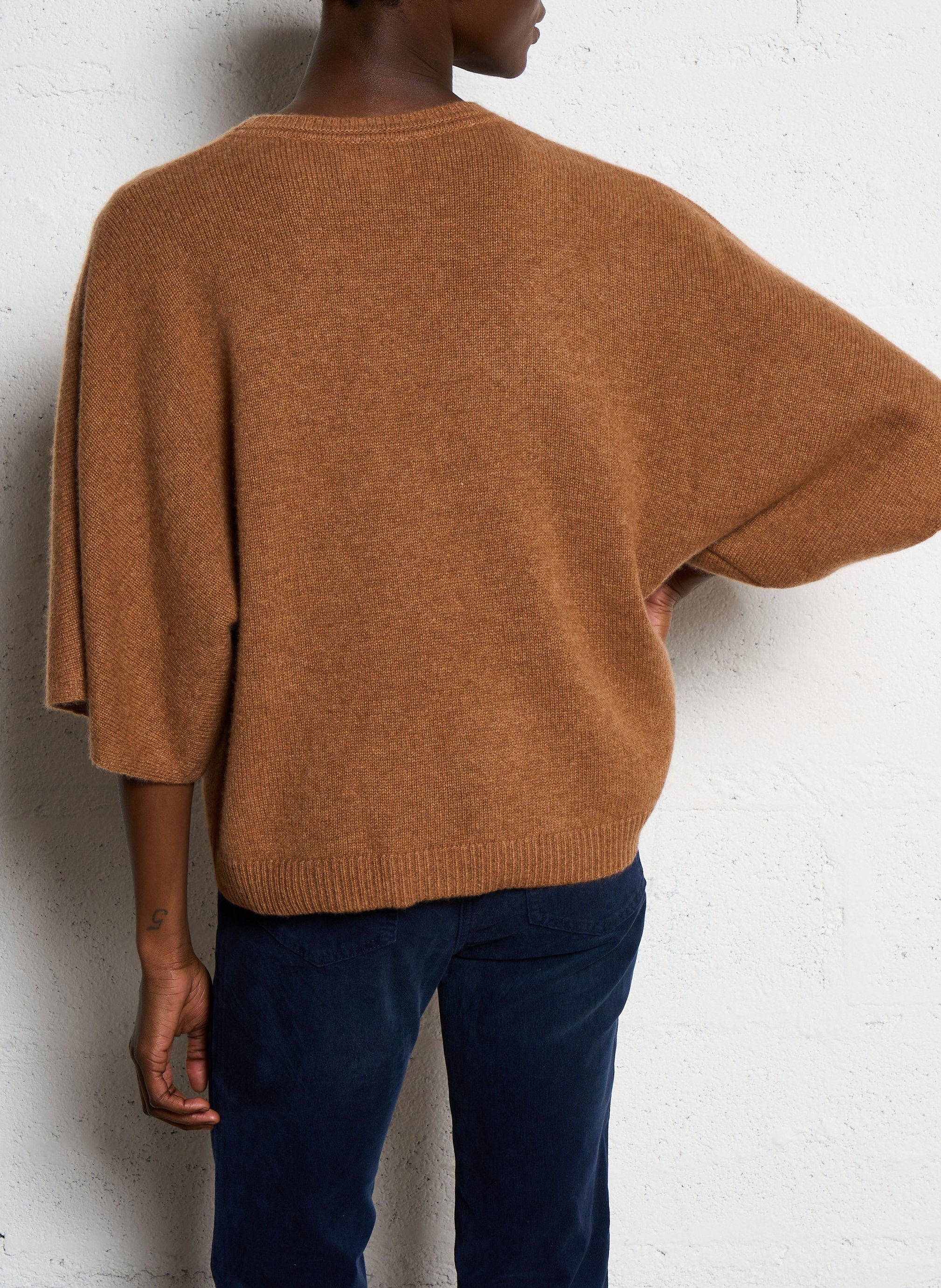 Cashmere wide sleeve sweater MAISON 123 Beige