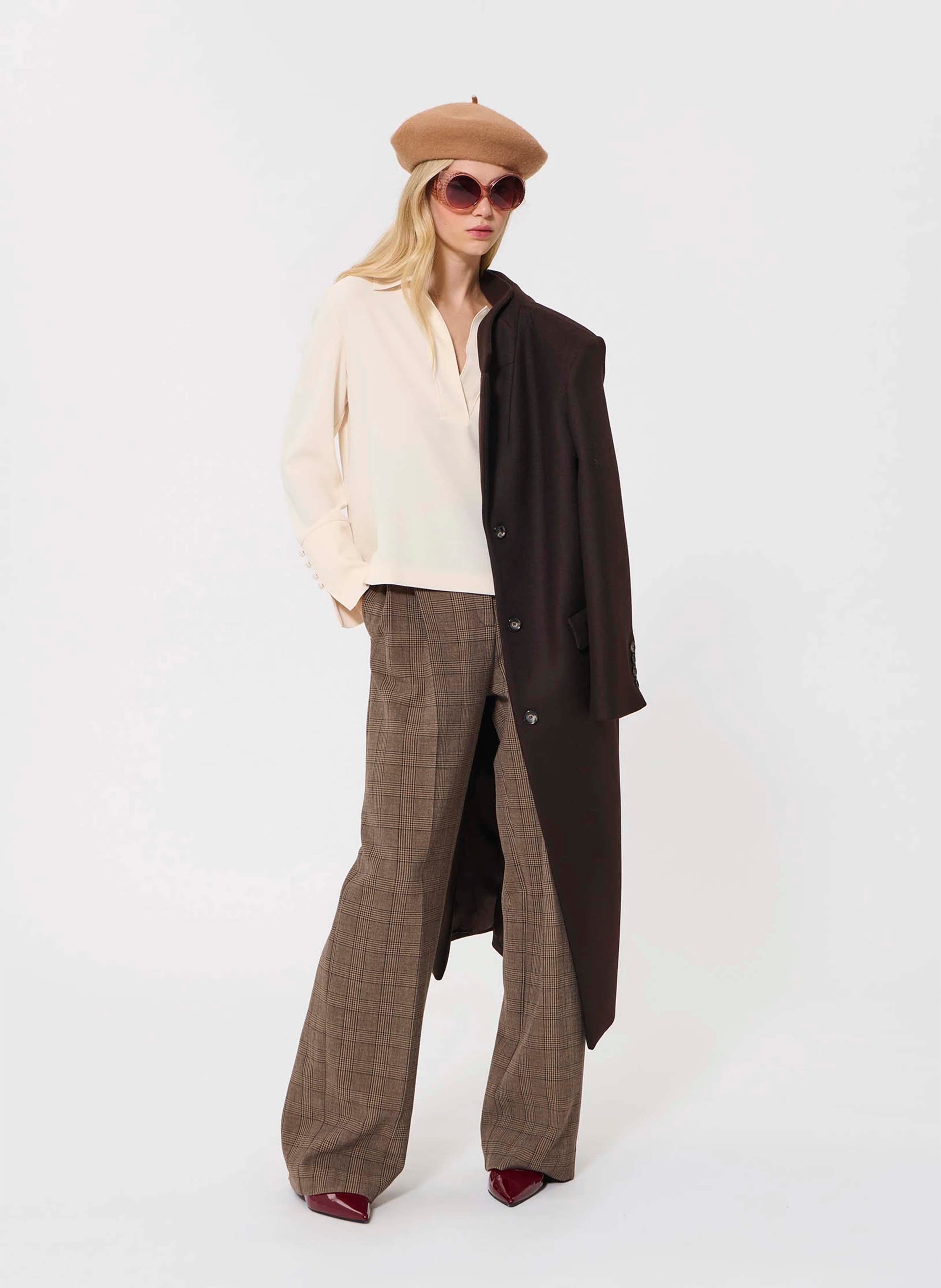 Langarm-Polo-Shirt uni TARA JARMON Beige