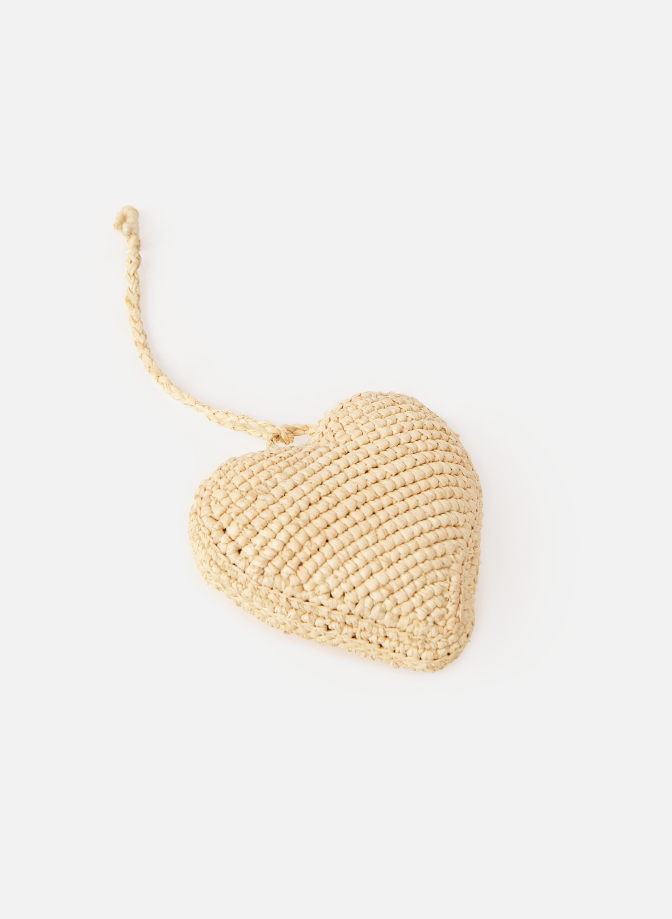 Raffia heart bag charm THE KOOPLES Beige