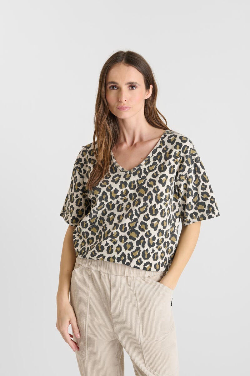 Tommy Badge T-shirt LE TEMPS DES CERISES Brown