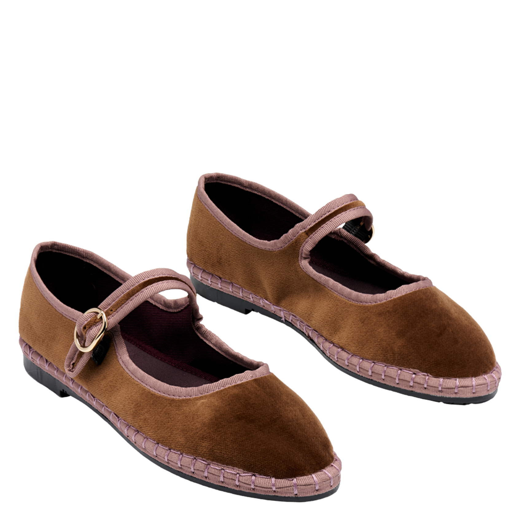 Cotton ballerina flats FLABELUS Brown