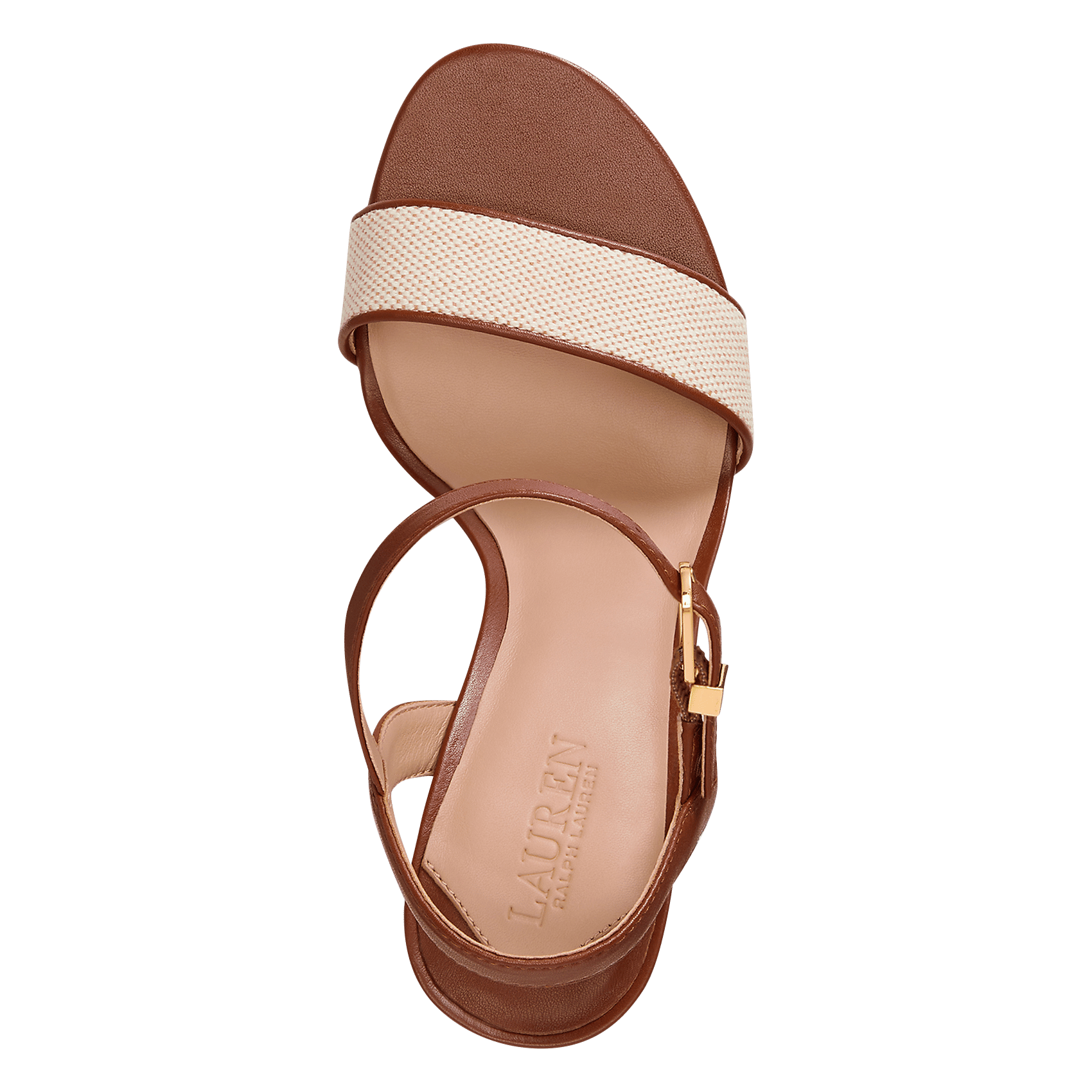 Sandales hautes en cuir mélangé LAUREN RALPH LAUREN Marron