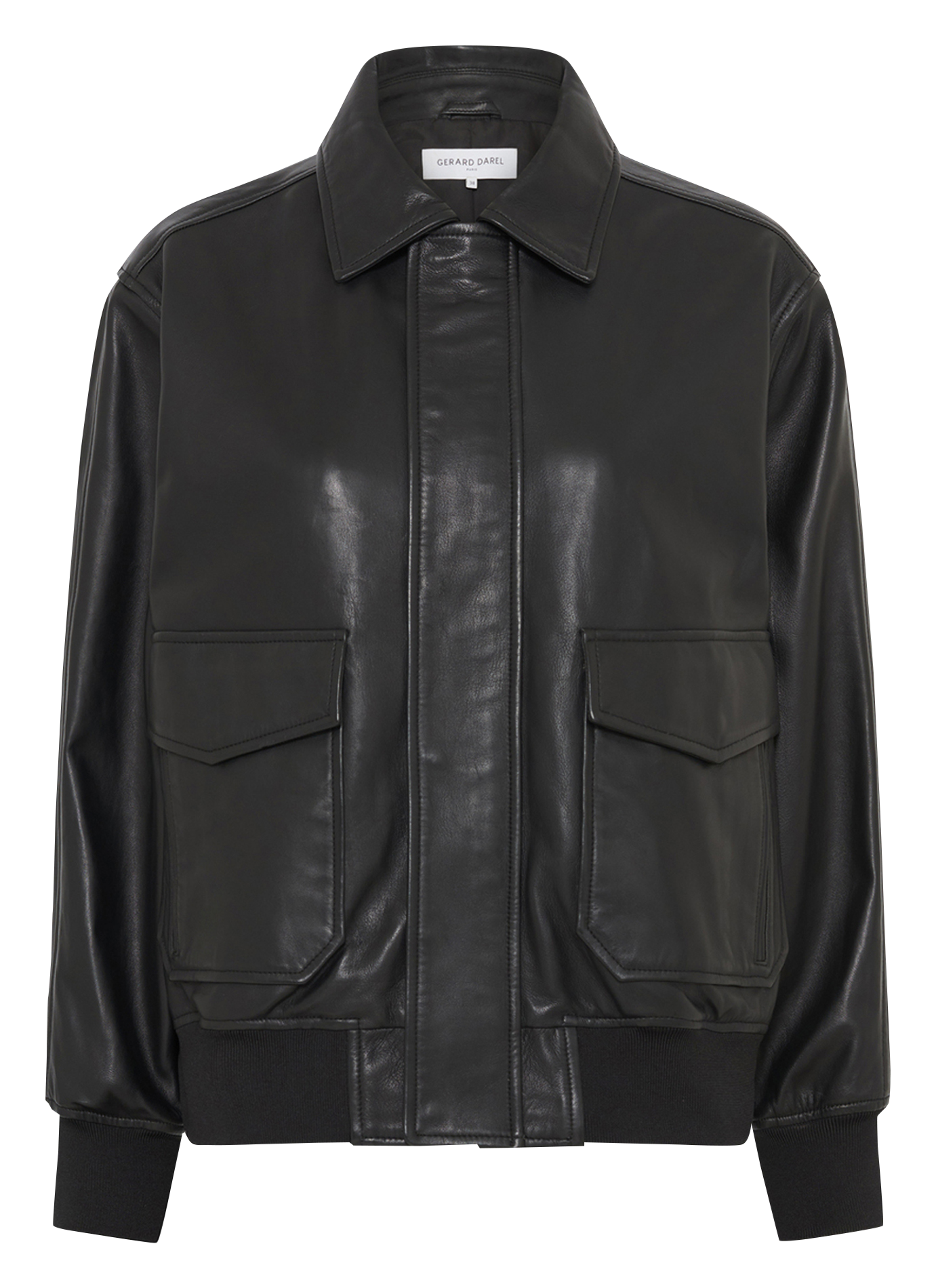 Recht, leren jasje GERARD DAREL Zwart