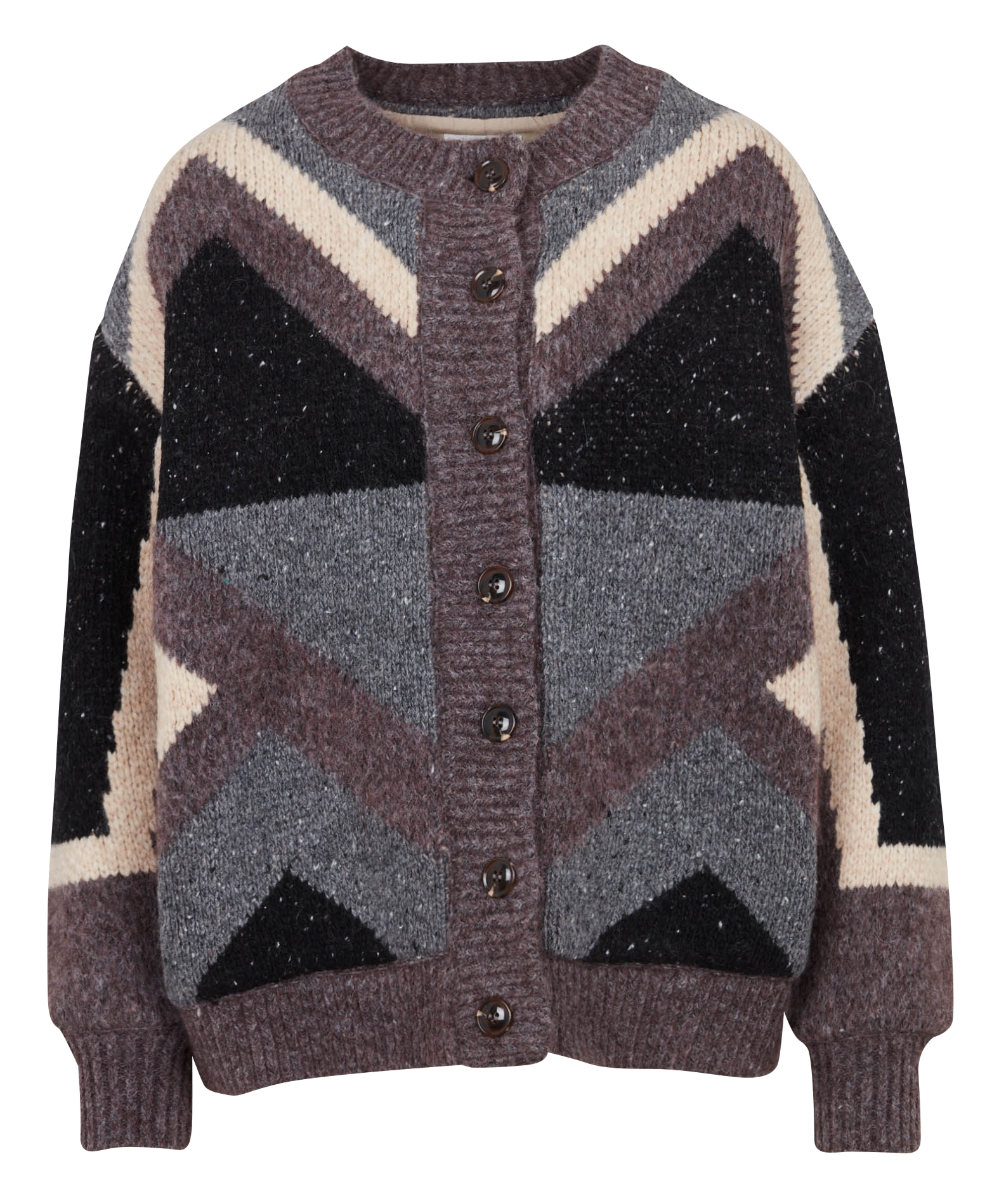 Veste oversize col rond en laine mélangée MAISON 123 Gris