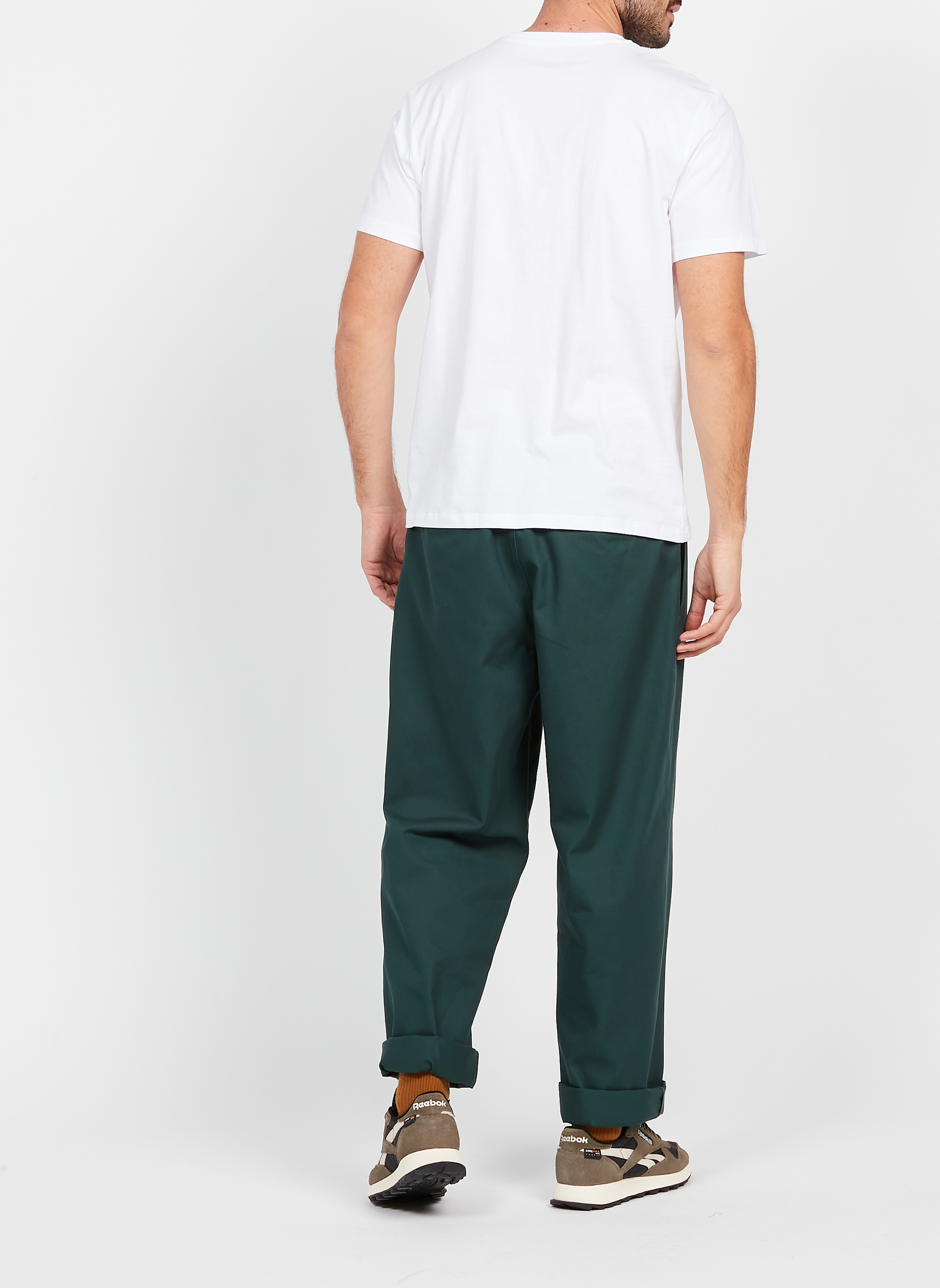 Gerade geschnittenes Rundhals-T-Shirt aus Baumwolle SELECTED Weiss