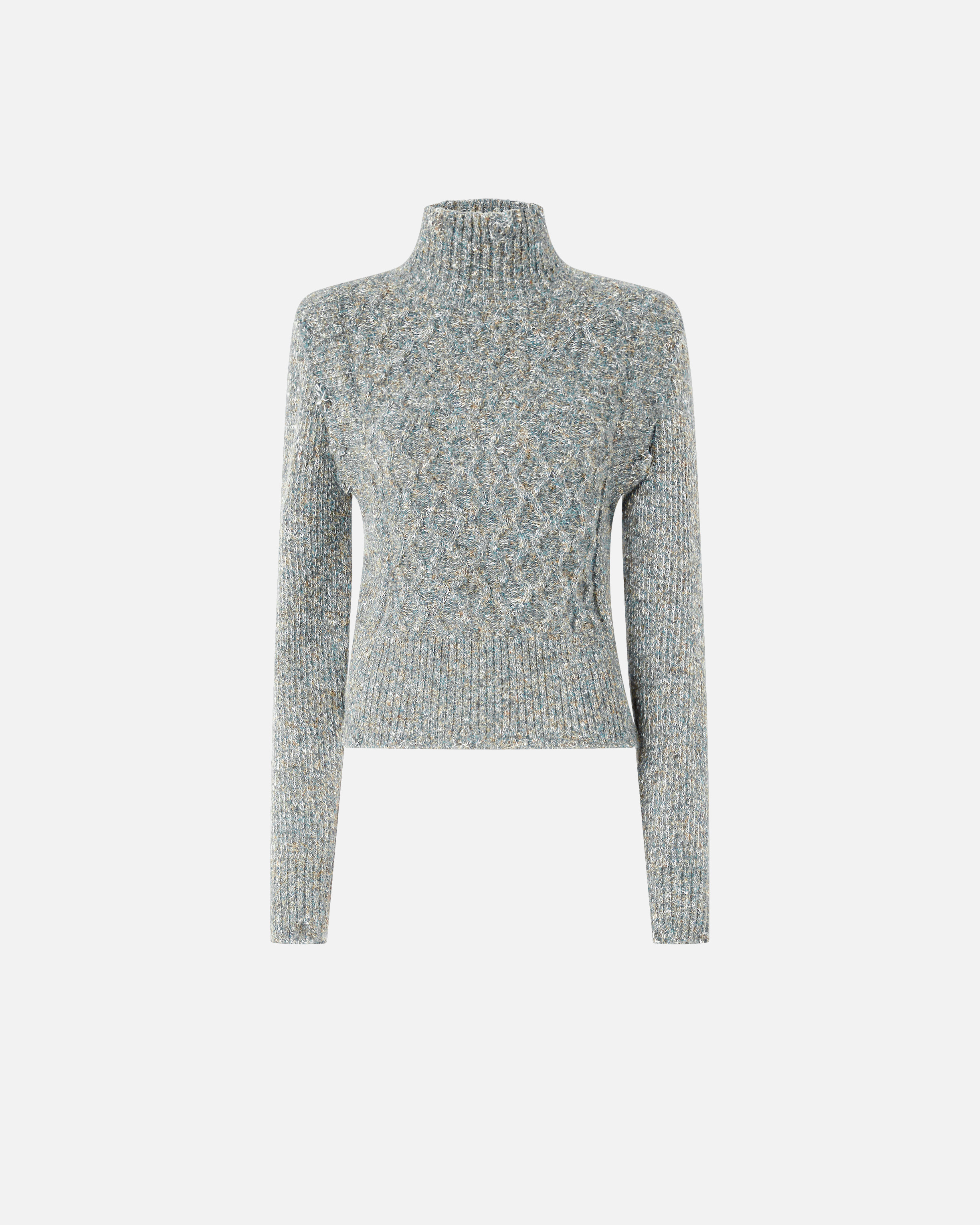 Turtleneck sweater in twisted knit PINKO Green