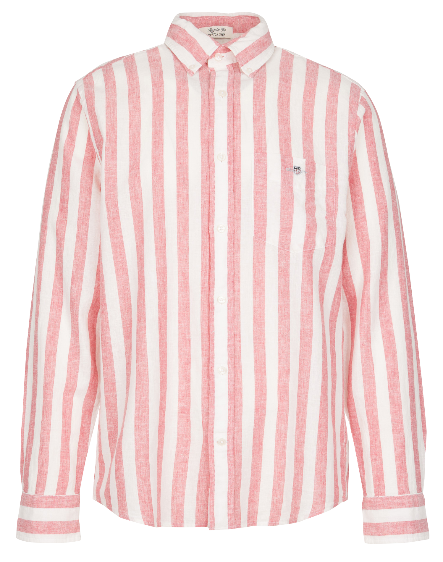 Regular-fit overhemd met Amerikaanse kraag in gestreept linnen en katoen. GANT