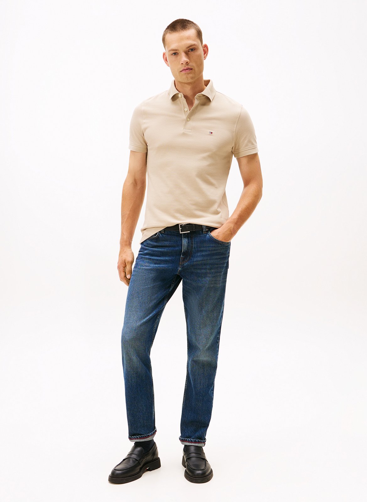 Slim-fit organic cotton polo shirt TOMMY HILFIGER Khaki