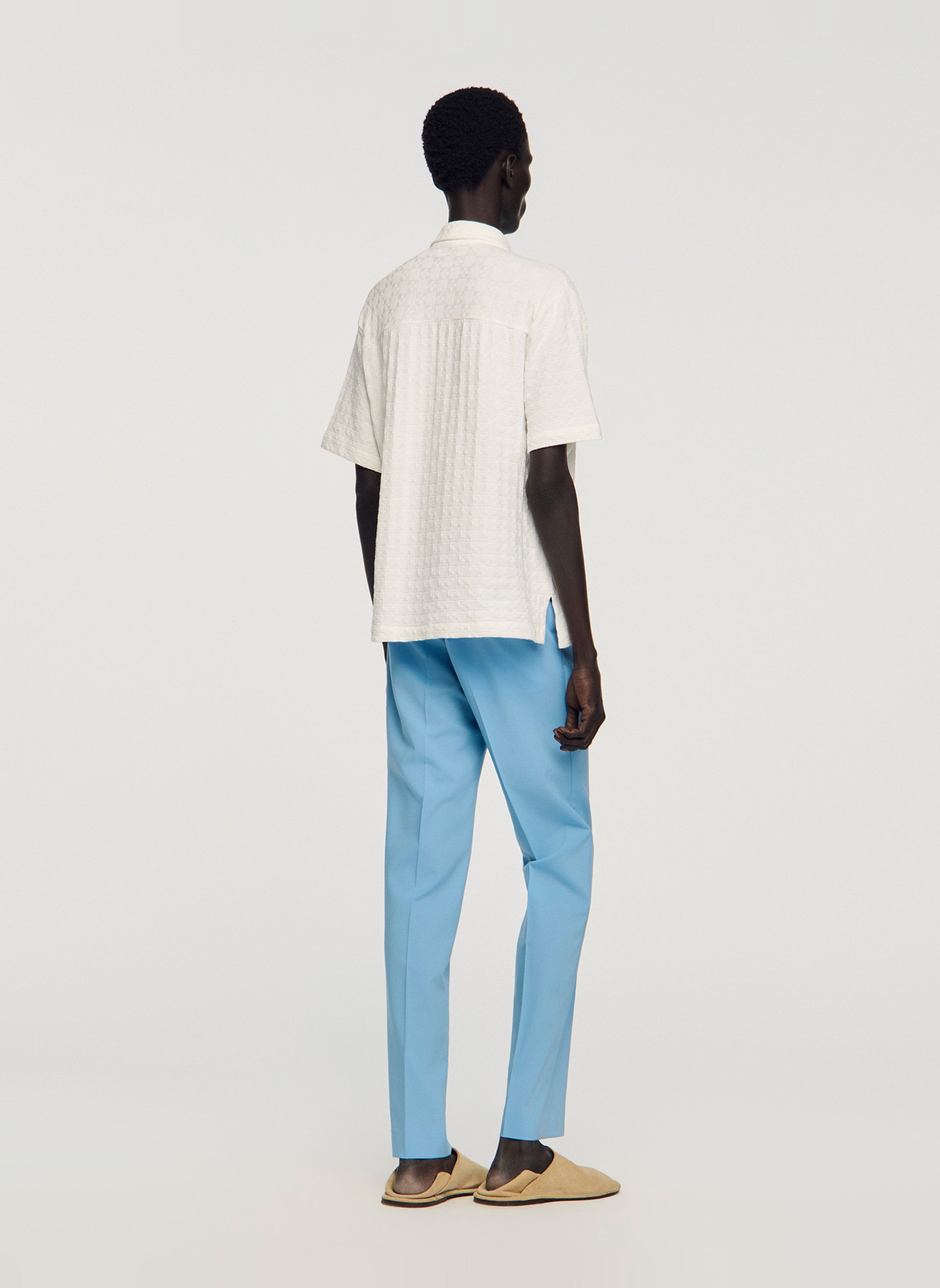 Chemise col classique en coton SANDRO Blanc