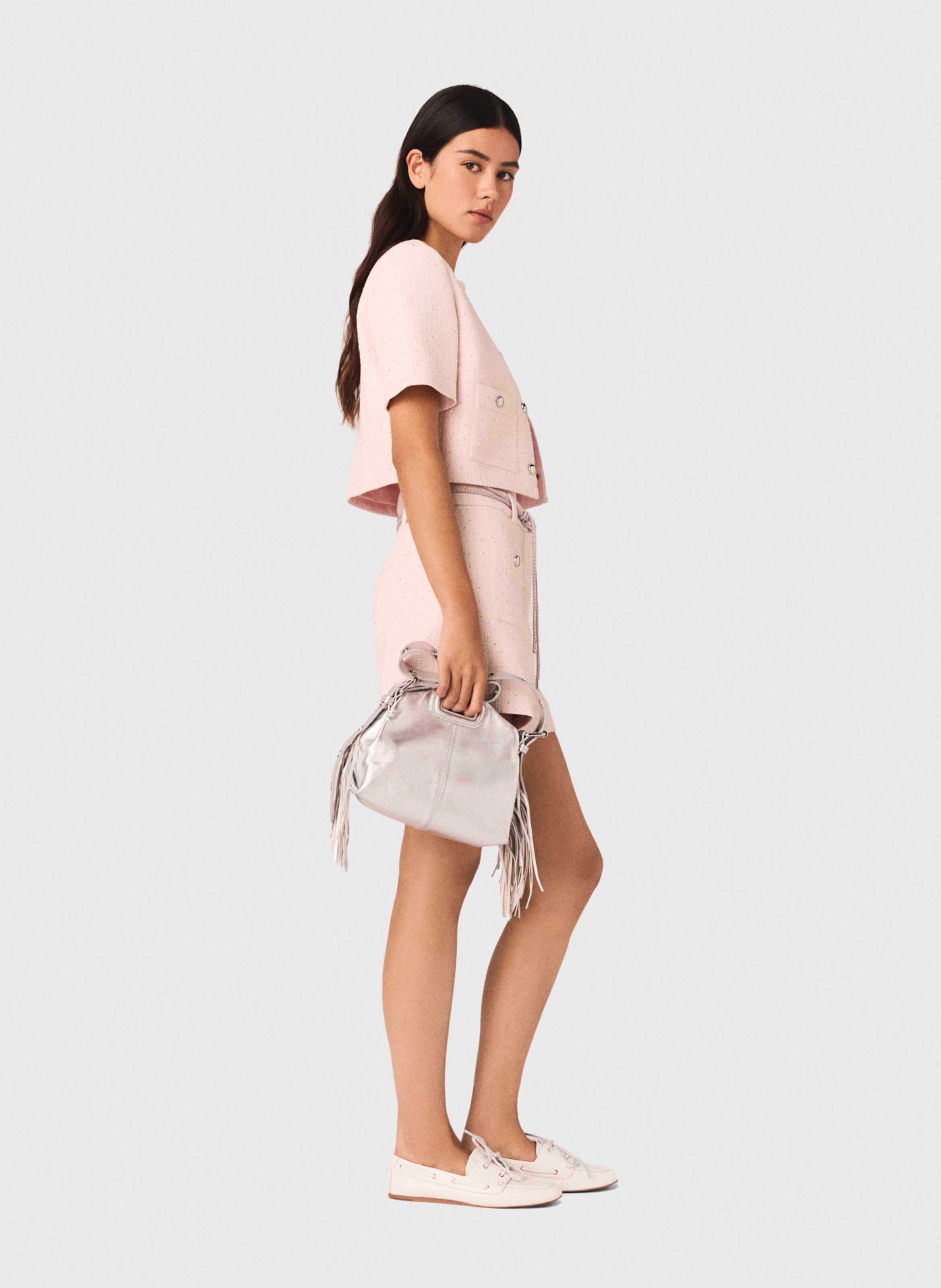 Giacca dritta con paillettes MAJE Rosa