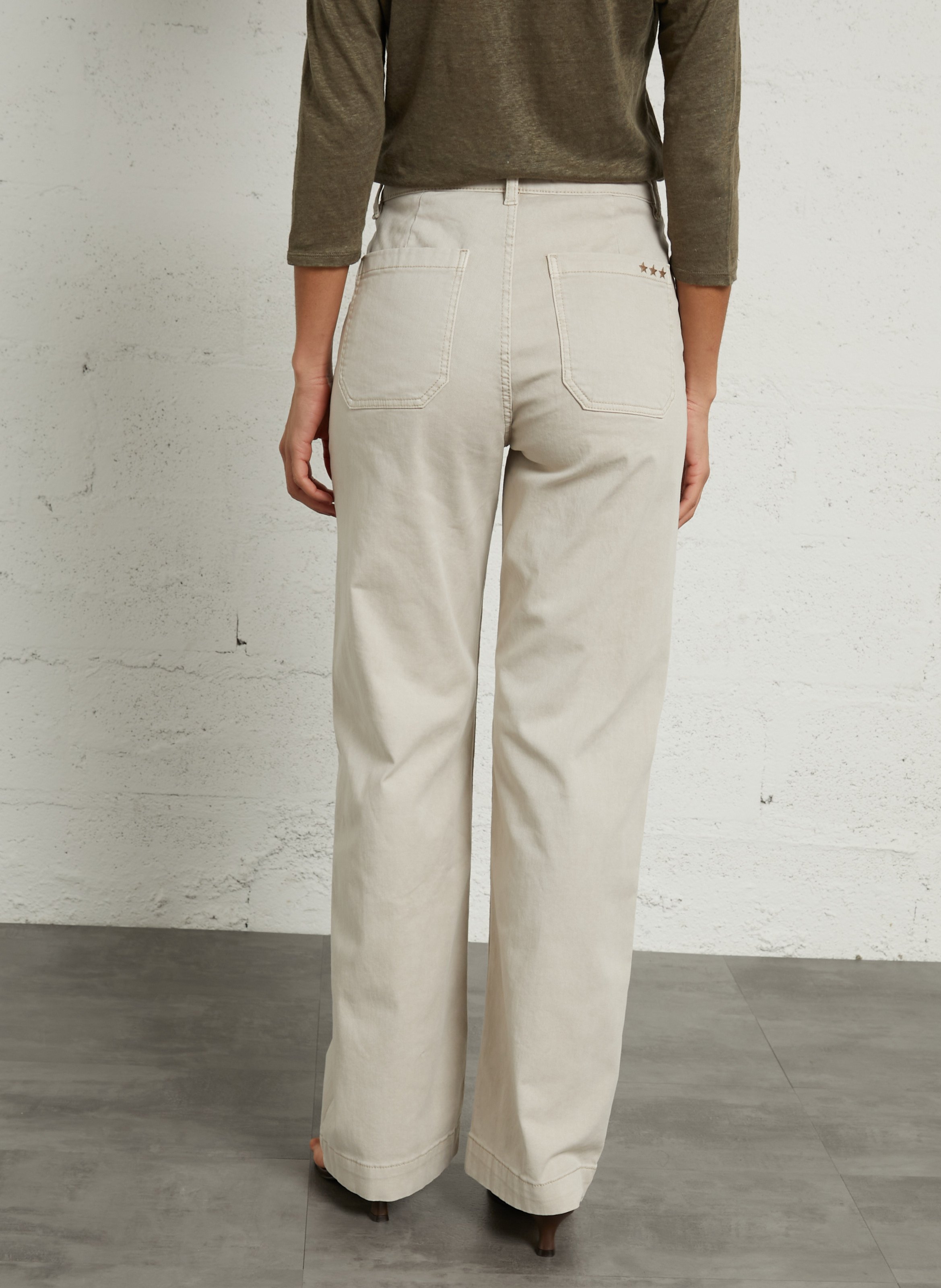 Jean droit à taille haute SUD EXPRESS Beige