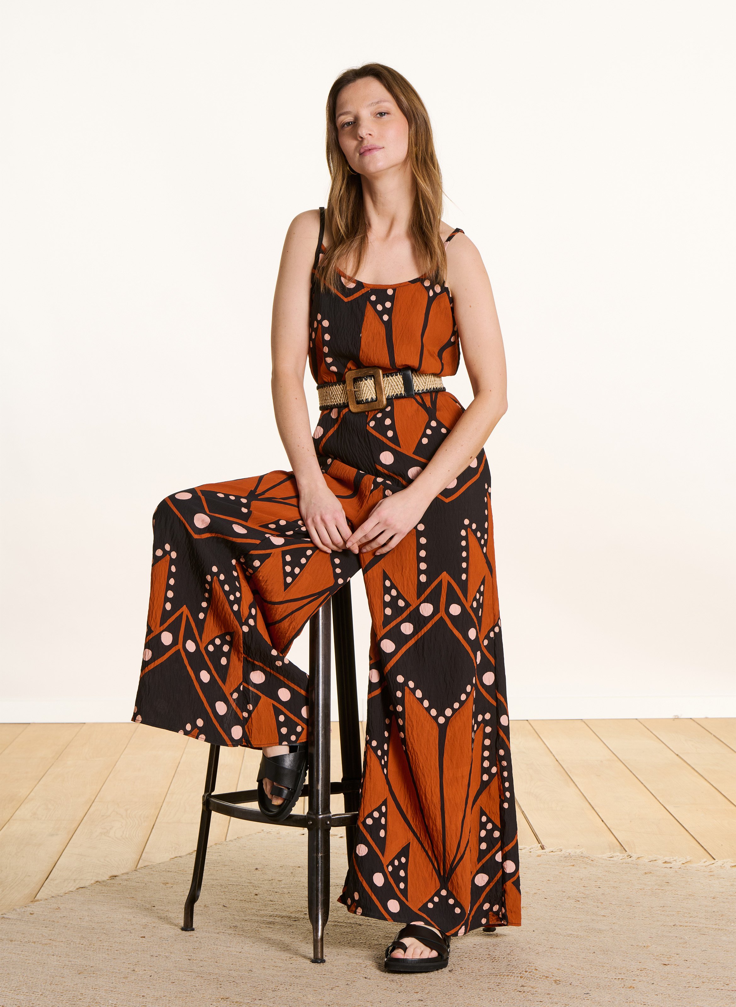 Effen jumpsuit met schouderbandjes LA FEE MARABOUTEE Veelkleurig