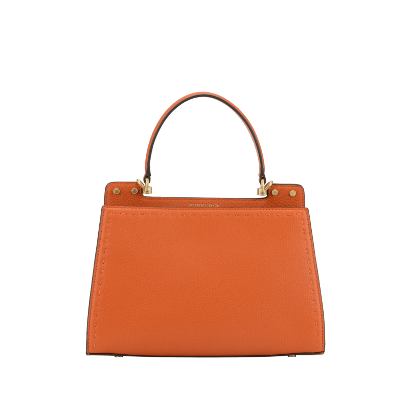 Handbag in calfskin POURCHET Orange
