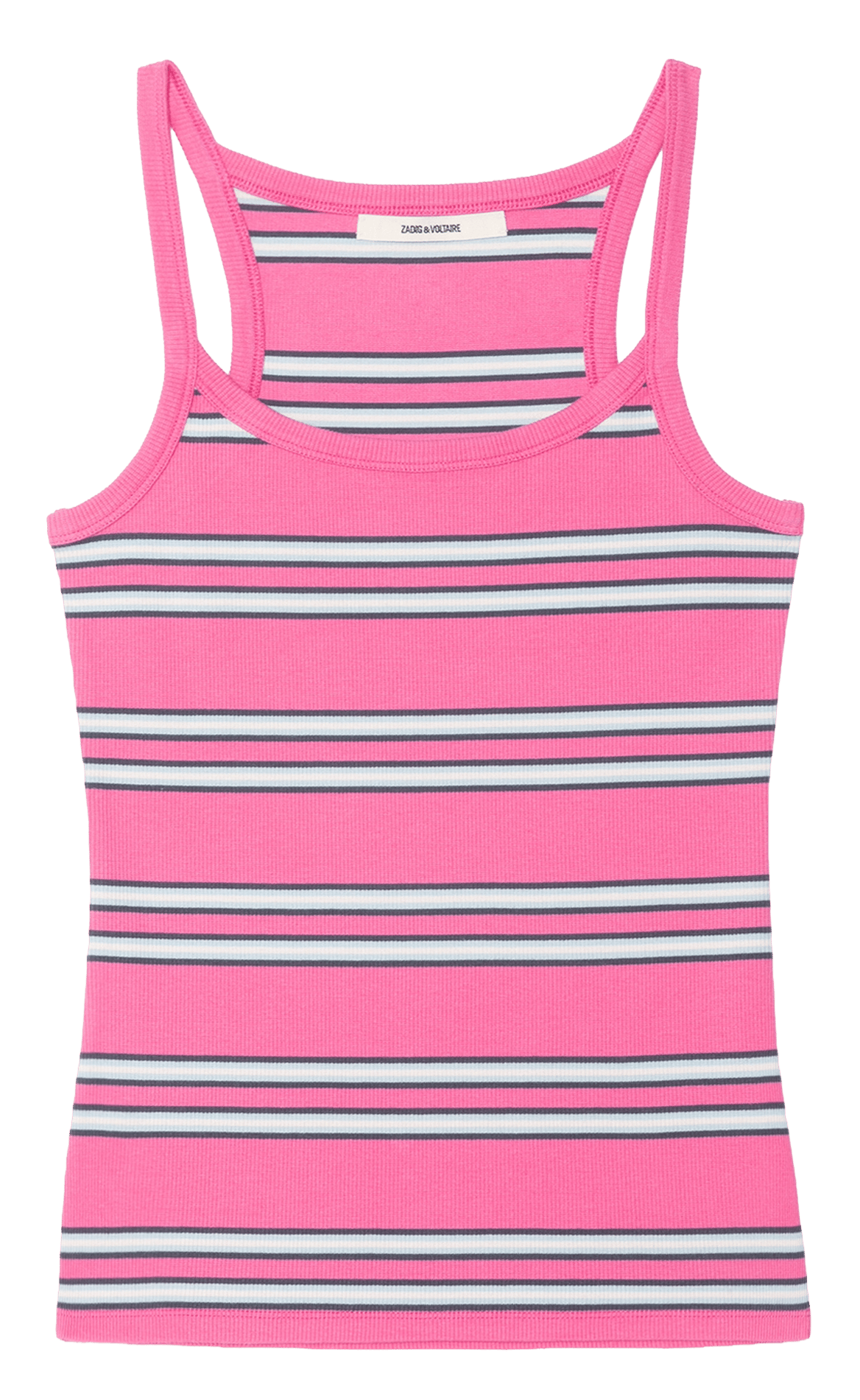 Fitted Striped Cotton Tank Top ZADIG&VOLTAIRE Pink