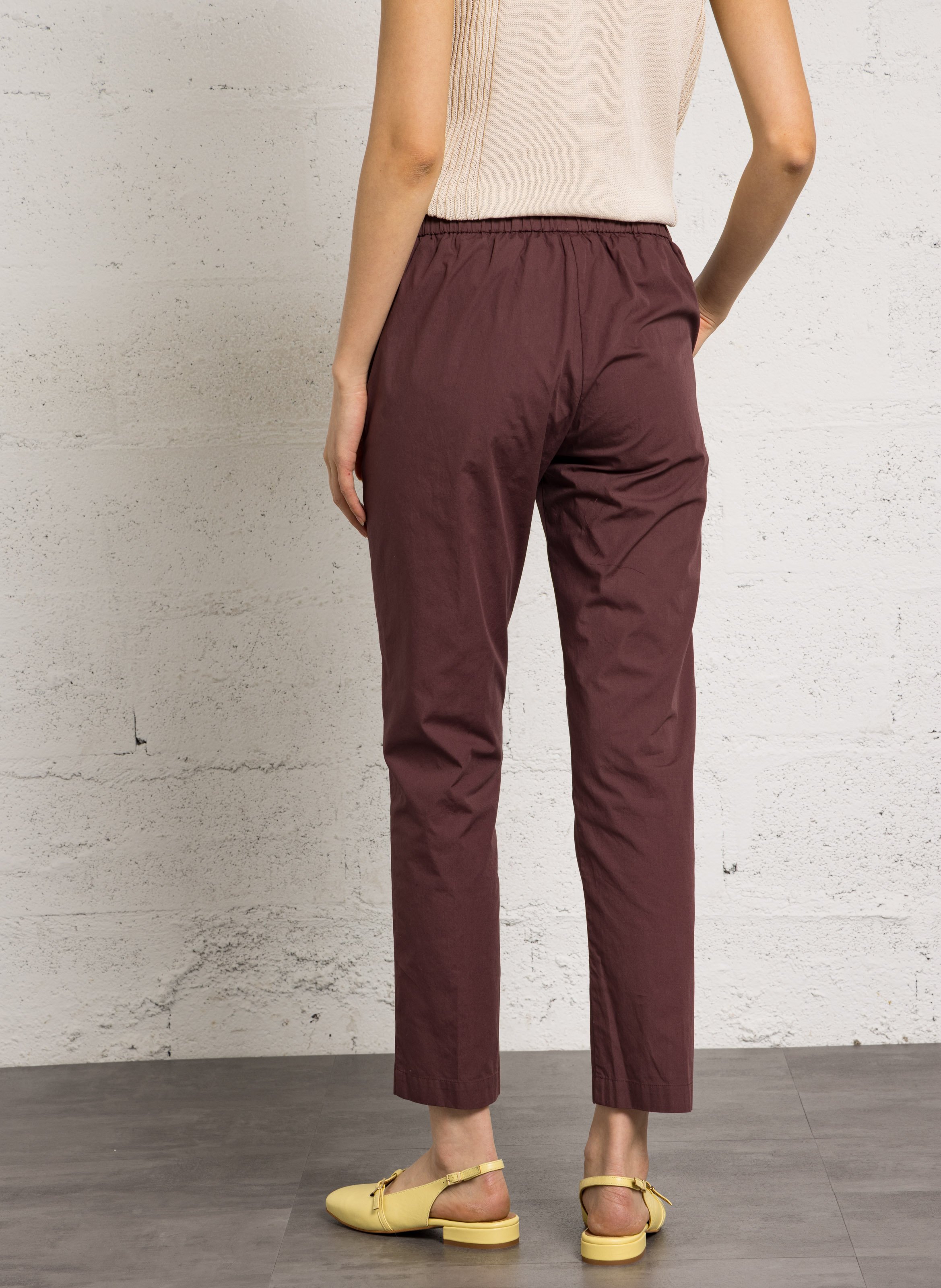 Pantalon slim en coton DIEGA Prune