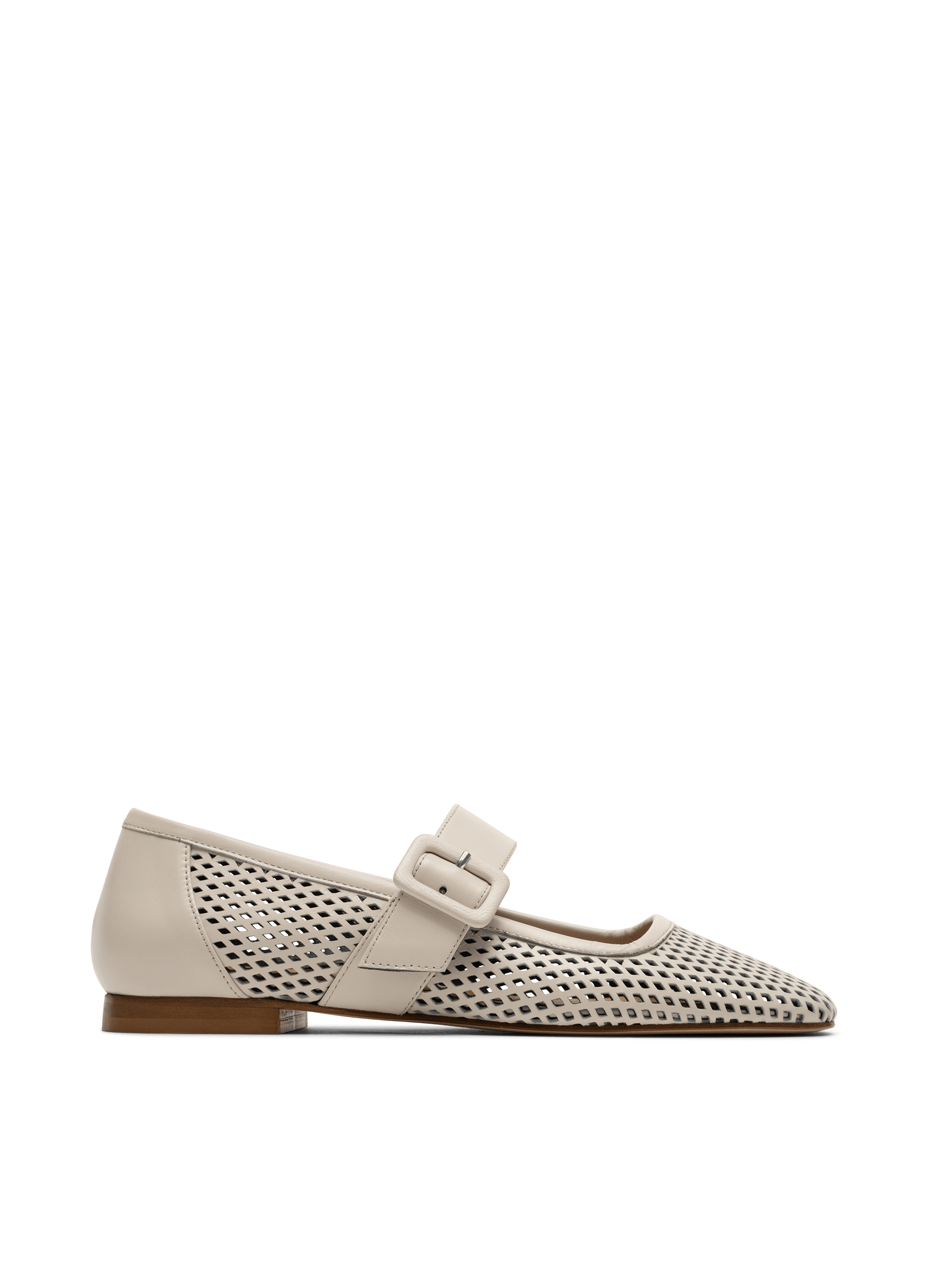 Ballet flats in latte nappa leather PARALLELE PARIS White
