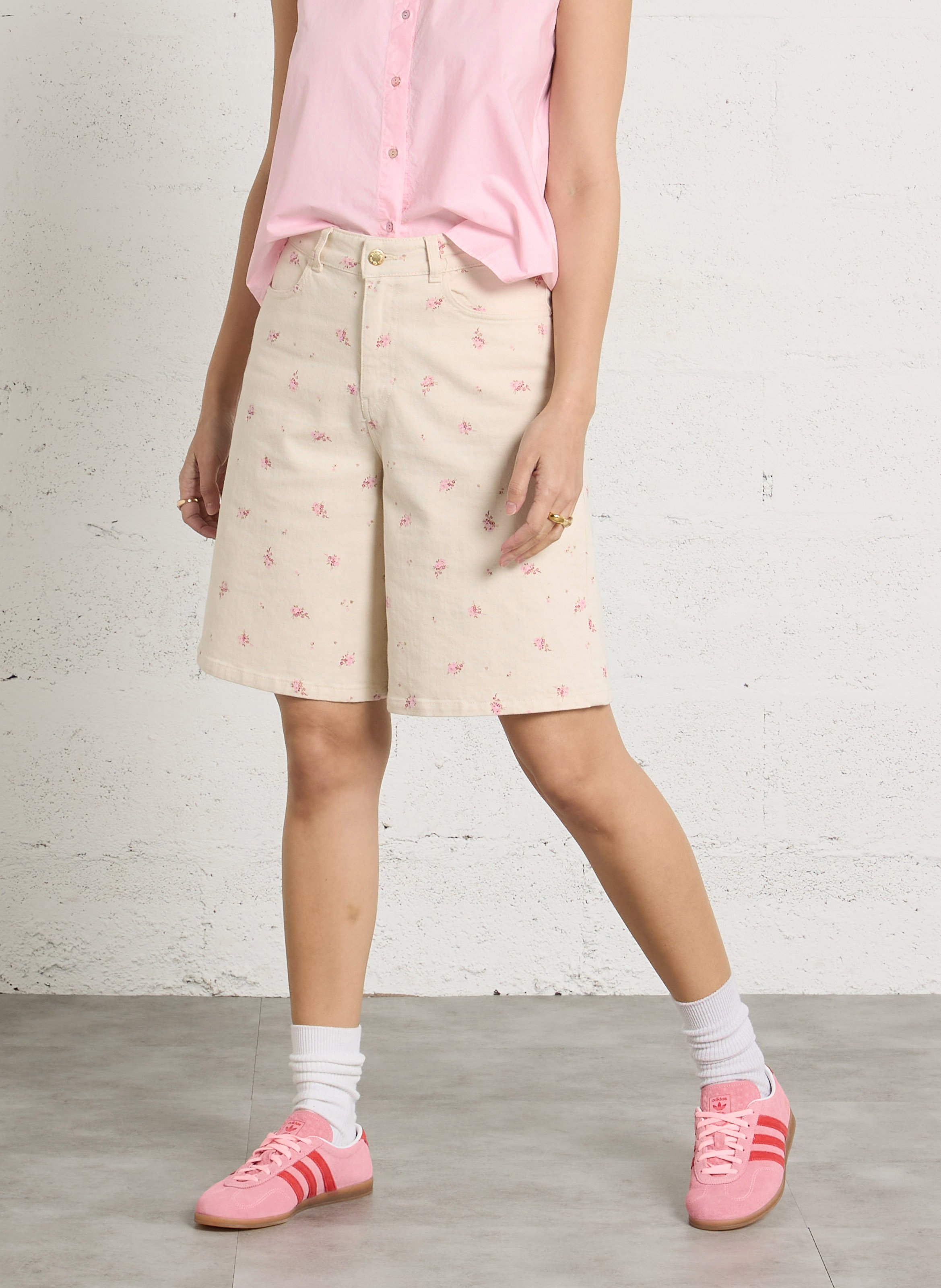 Baumwoll-Bermudas DES PETITS HAUTS Weiss