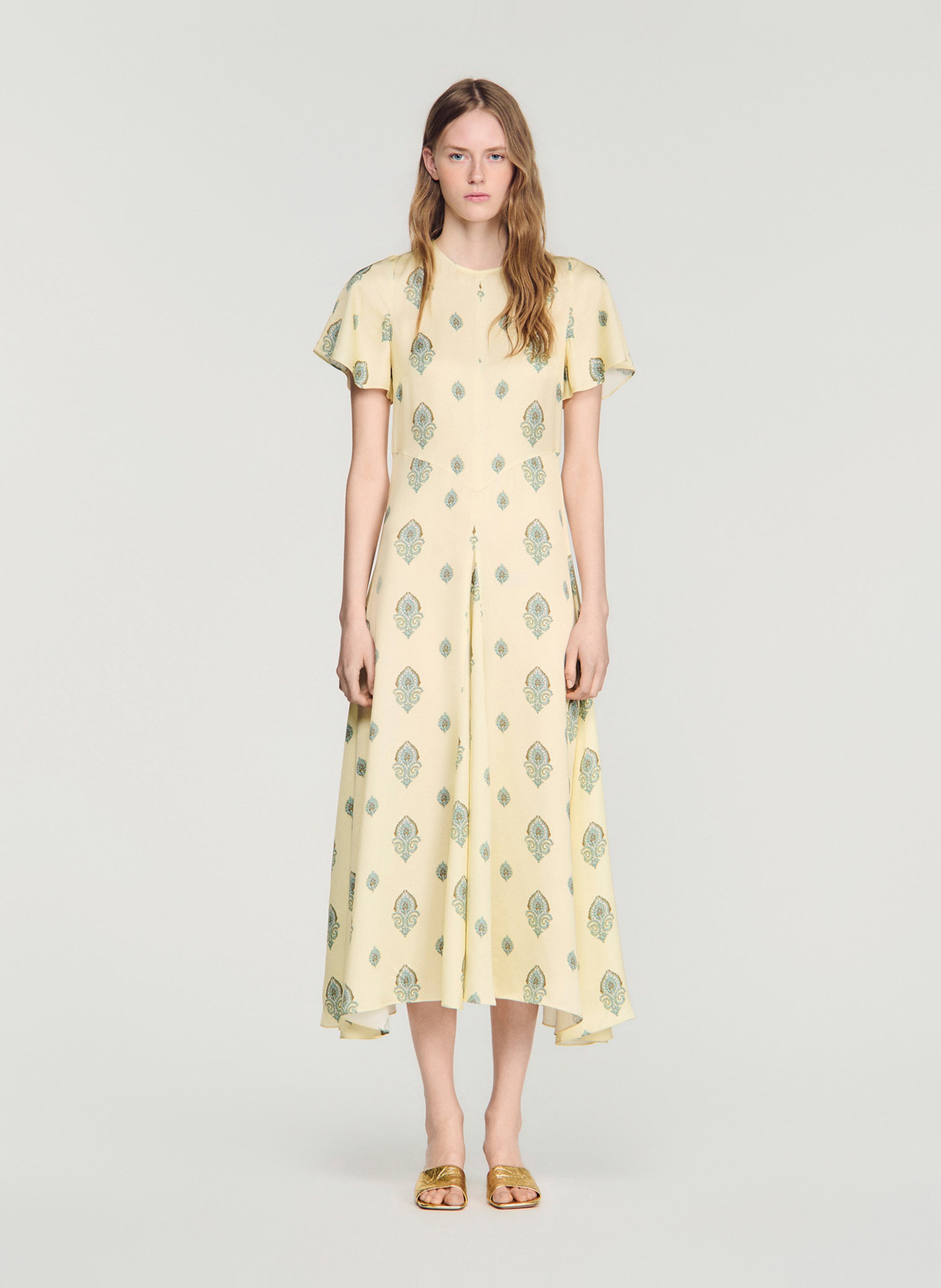 Robe longue évasée SANDRO Jaune