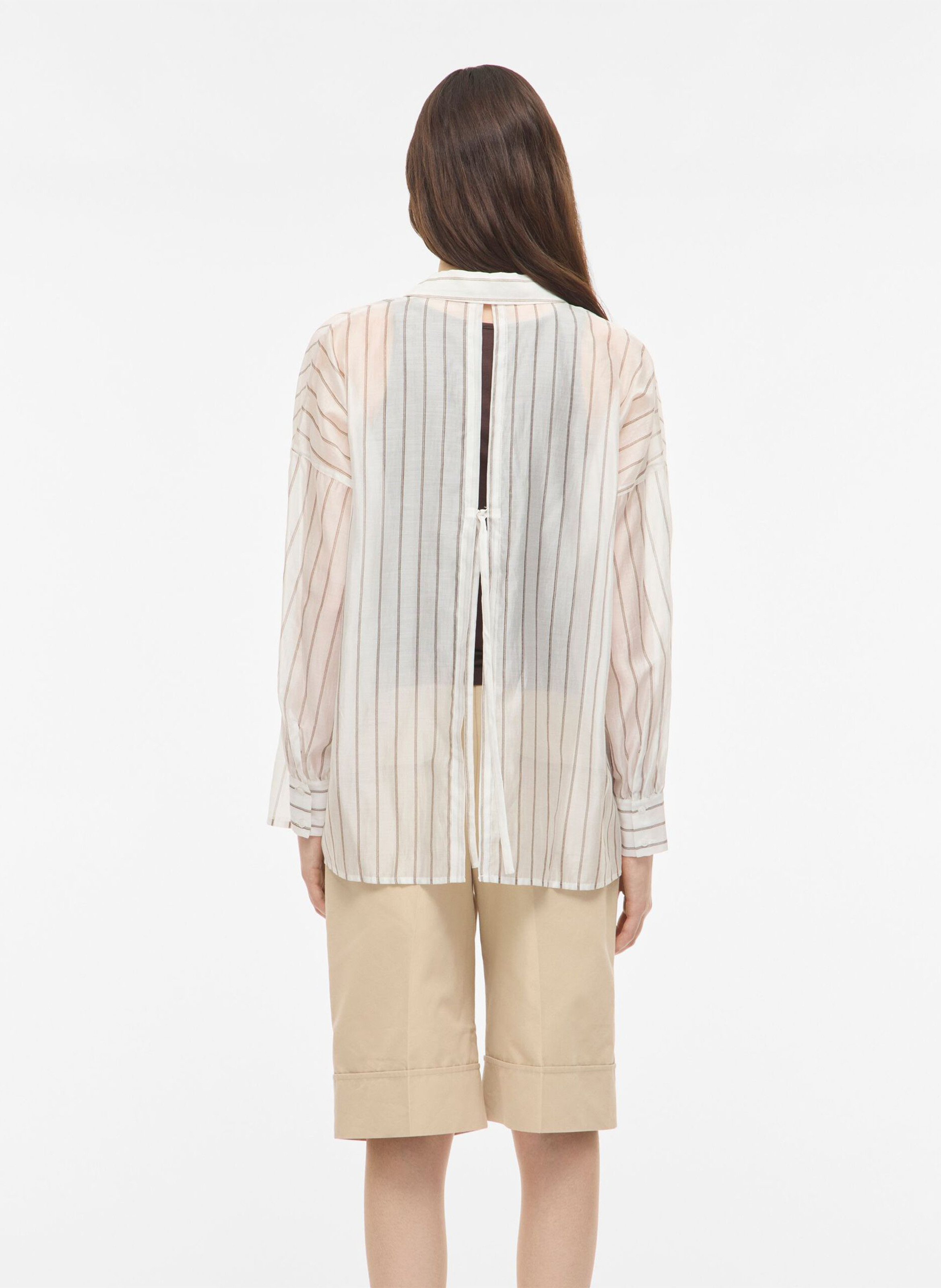Loose-fit striped shirt ROUGE EDIT Beige
