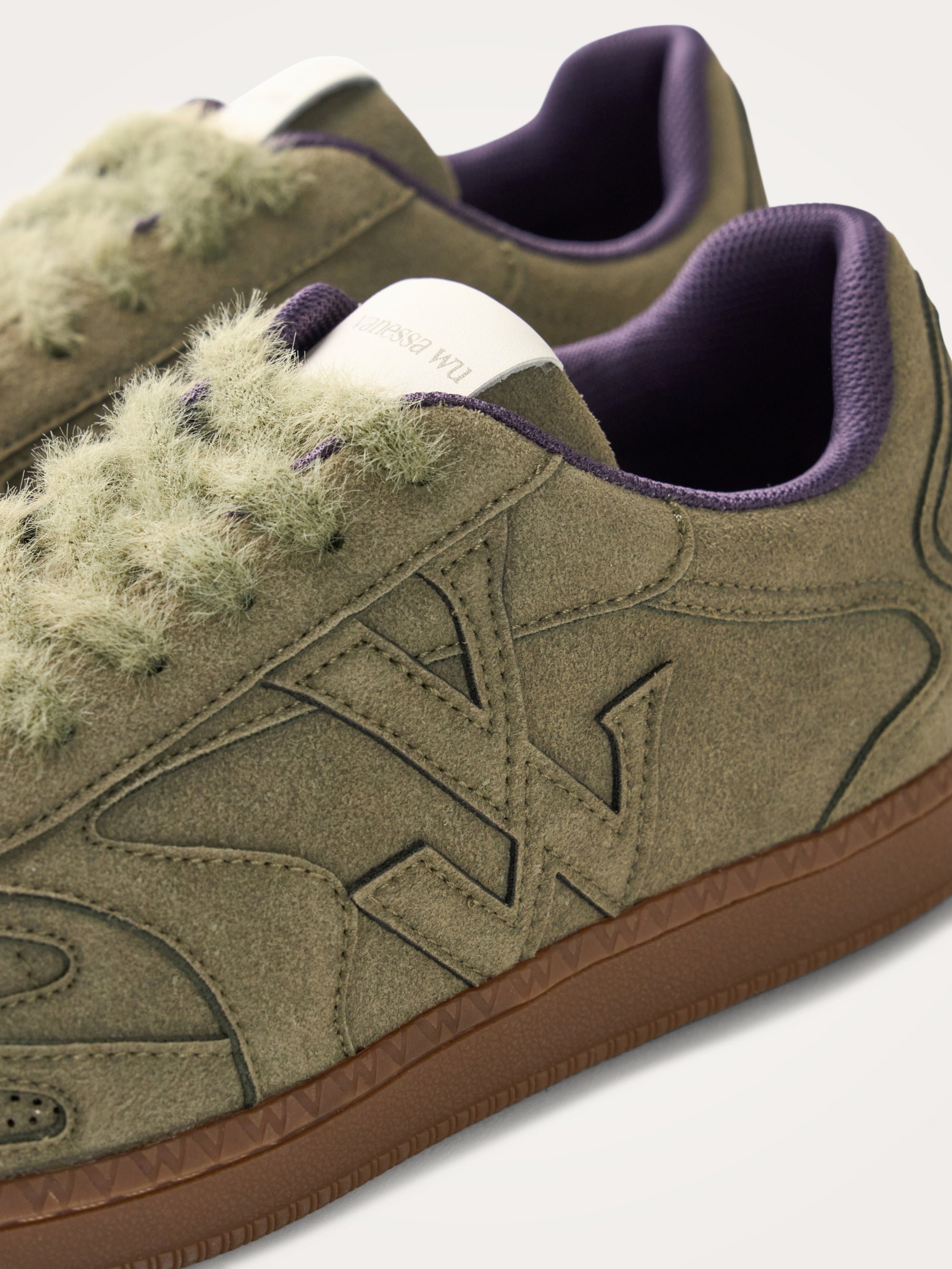 Sneakers with monogram on retro sole VANESSA WU Green