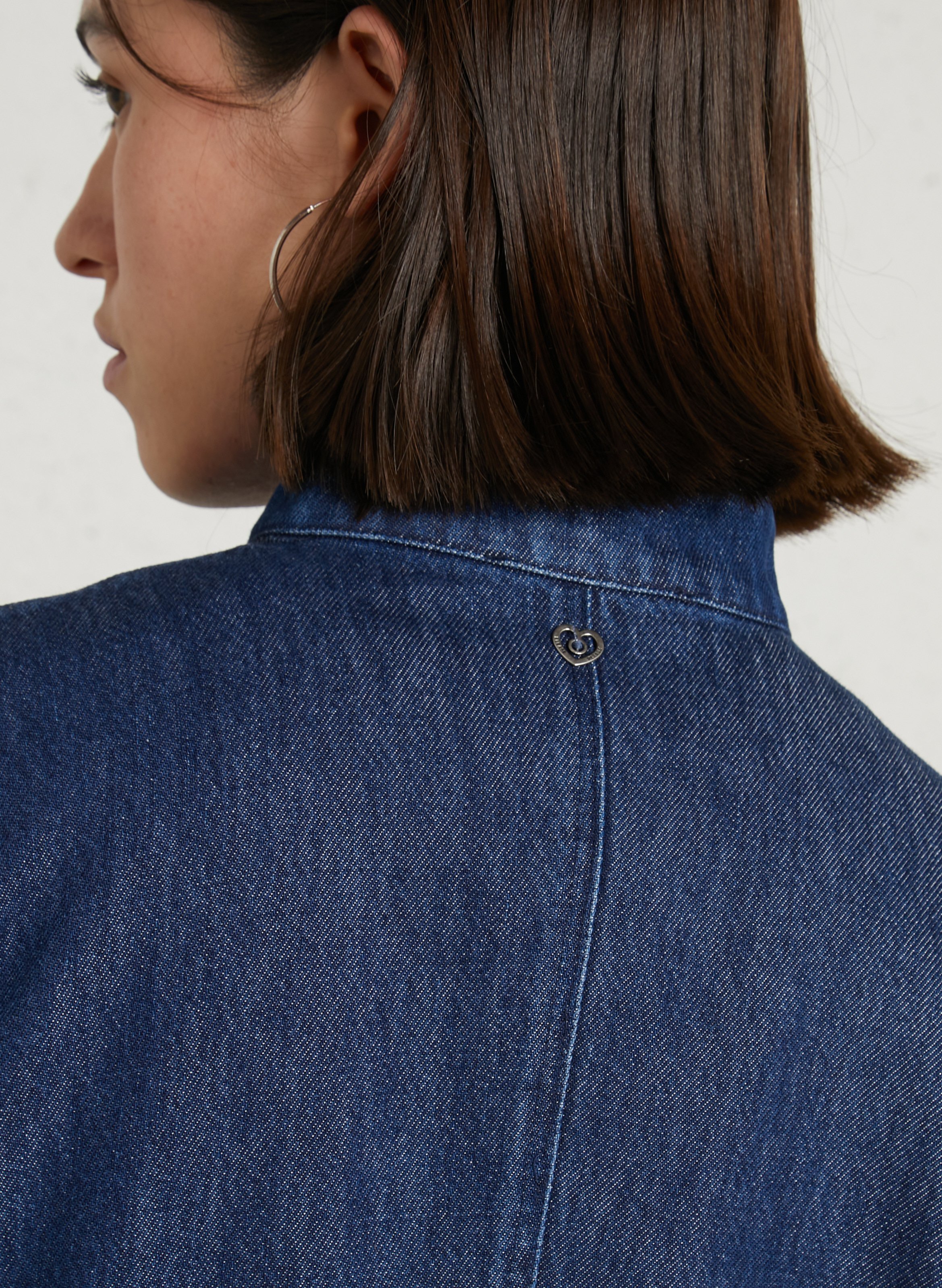 Straight denim jacket in blended cotton PLEASE Blue