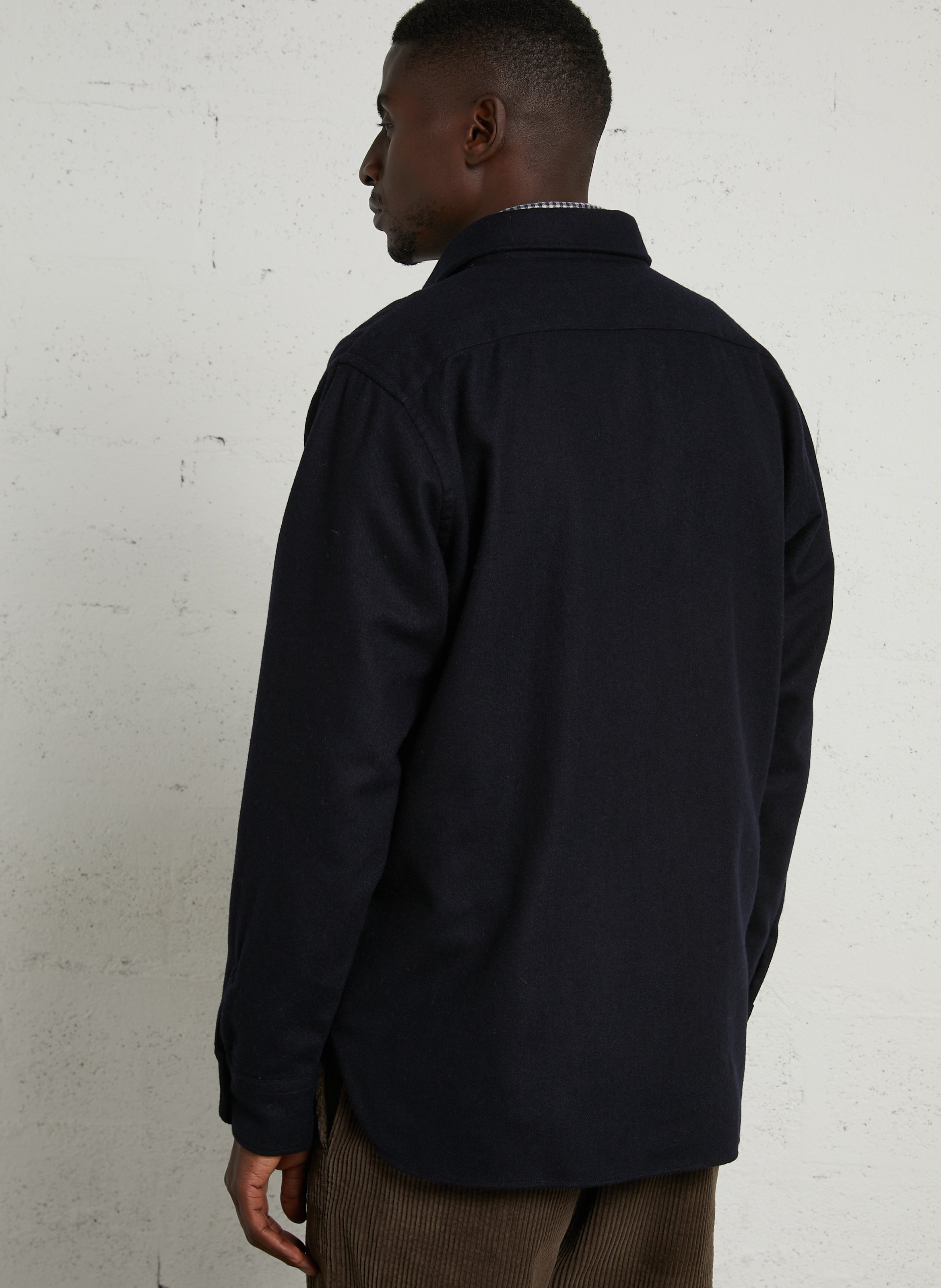 Chemise en laine mélangée HARTFORD Bleu