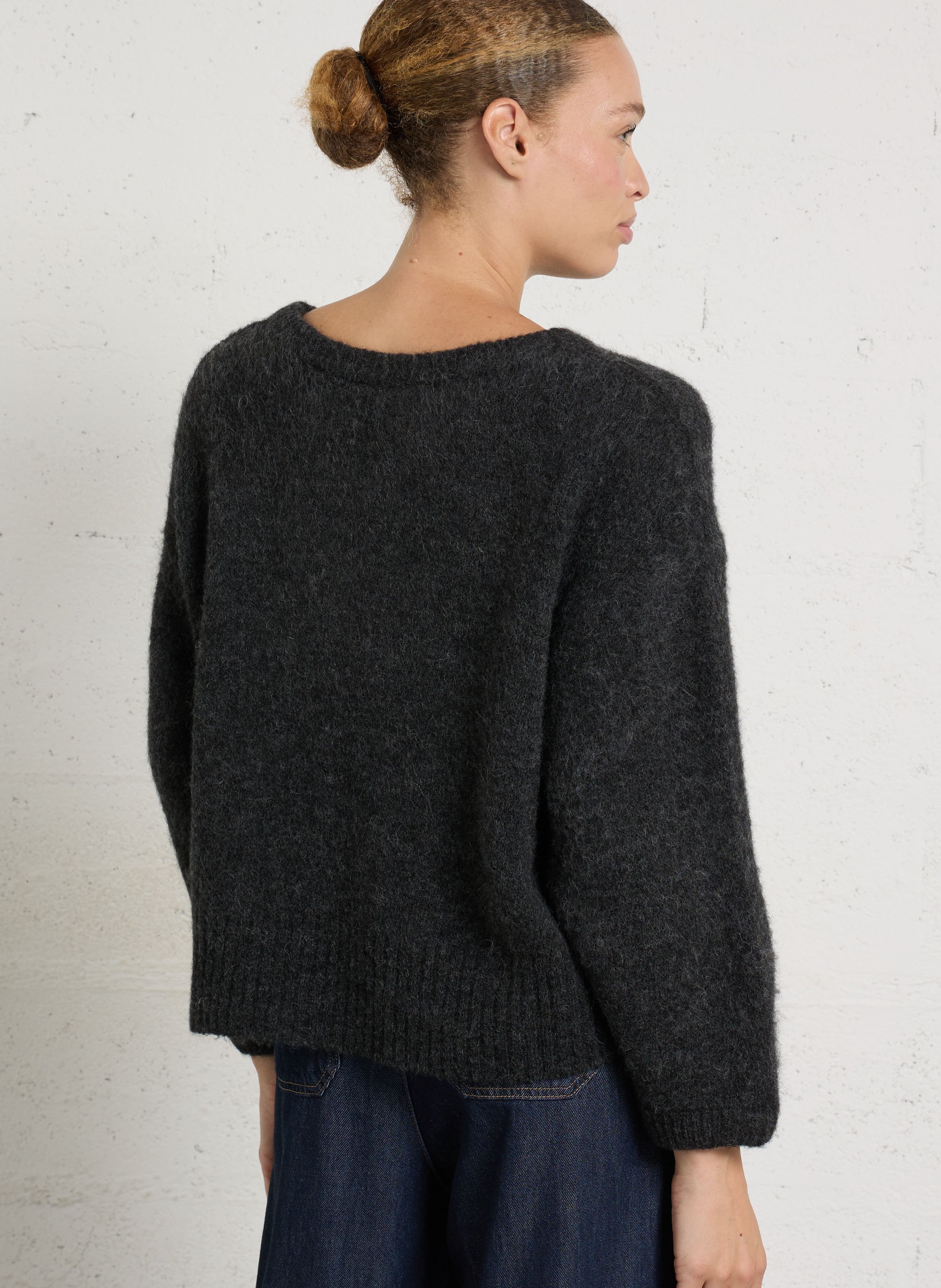 Oversized Knit Sweater AMERICAN VINTAGE Grey