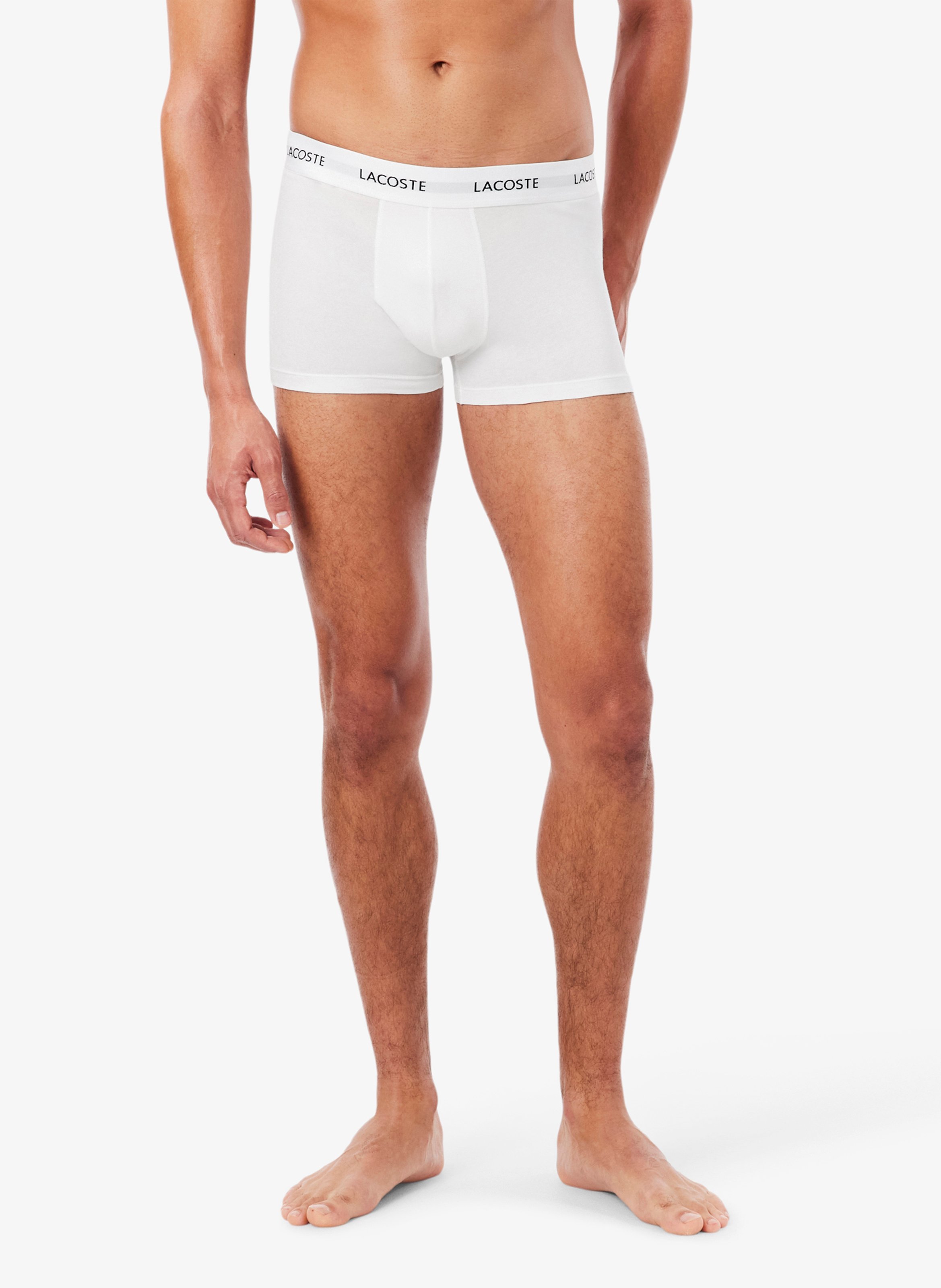 Set aus 3 kurzen Boxershorts aus gemischter Baumwolle LACOSTE Weiss