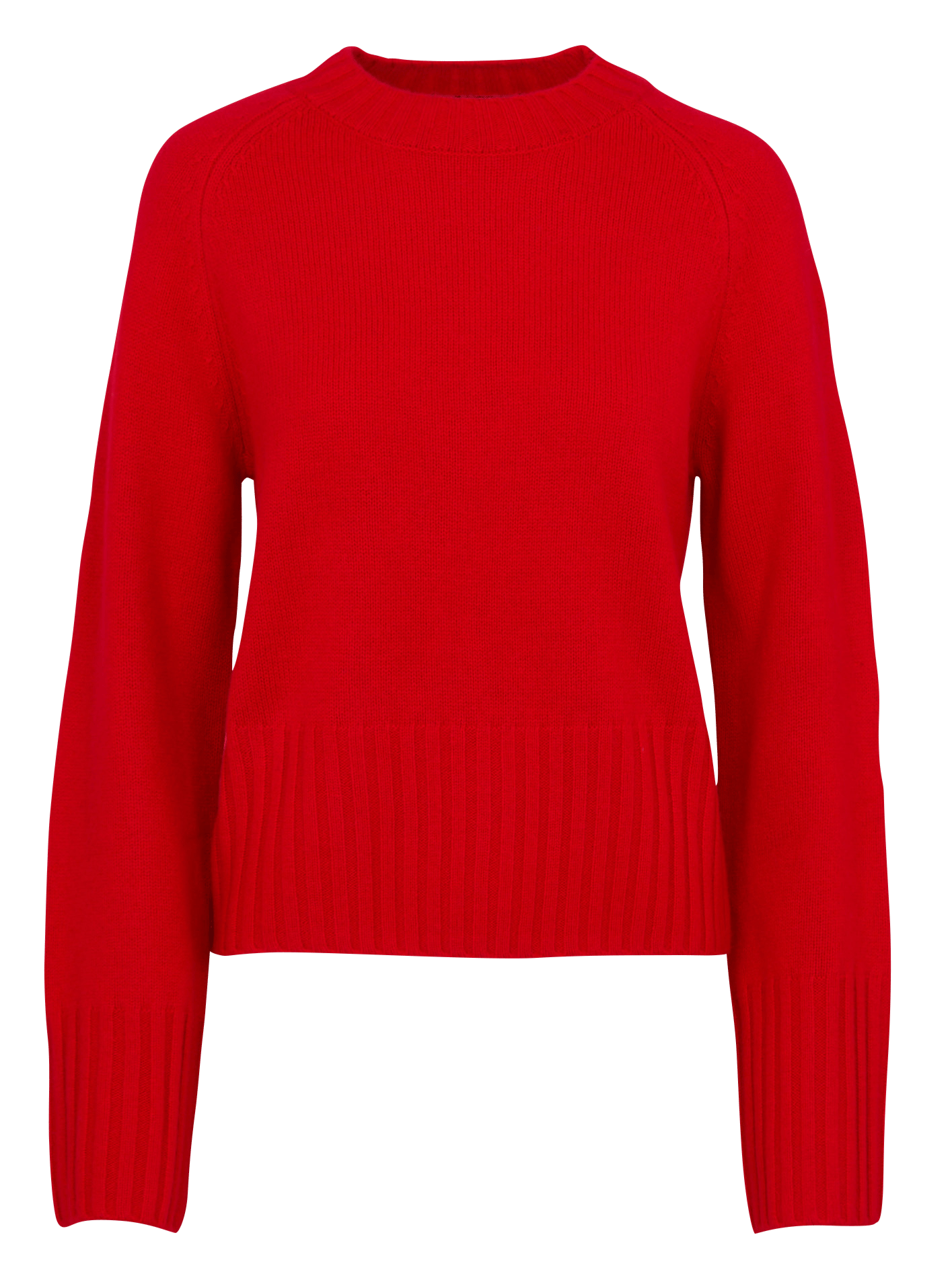 Straight round-neck wool and cashmere sweater BERENICE Red