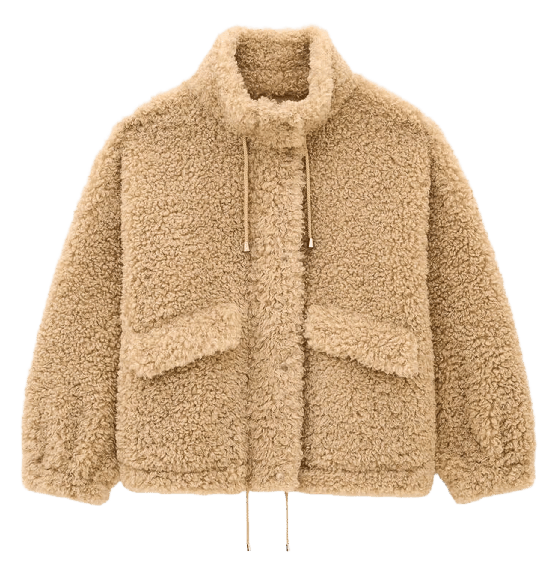 Manteau col montant ample en sherpa BA&SH Beige