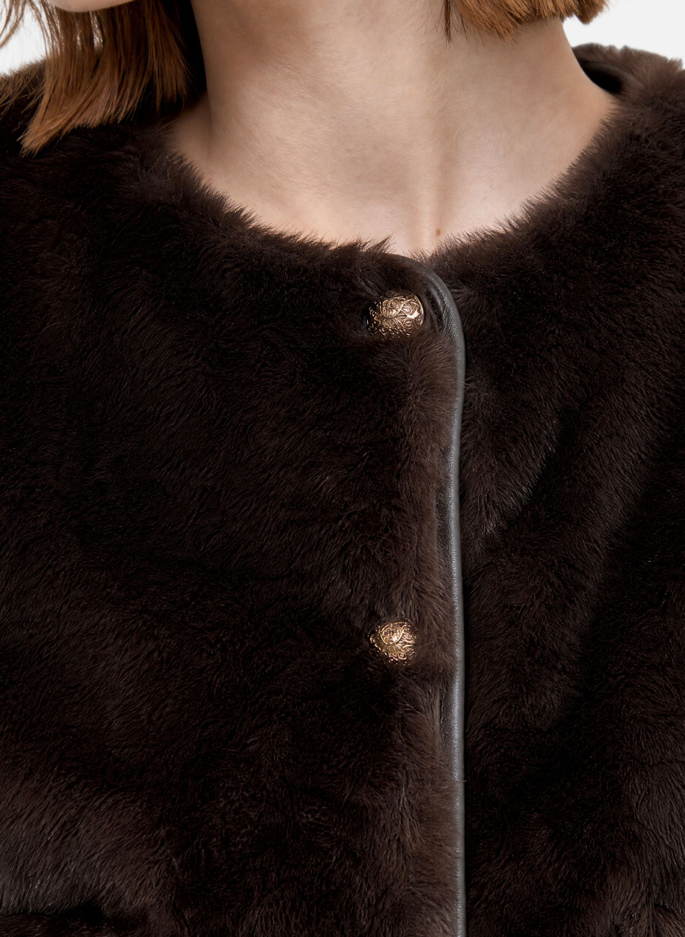Faux fur coat THE KOOPLES Brown