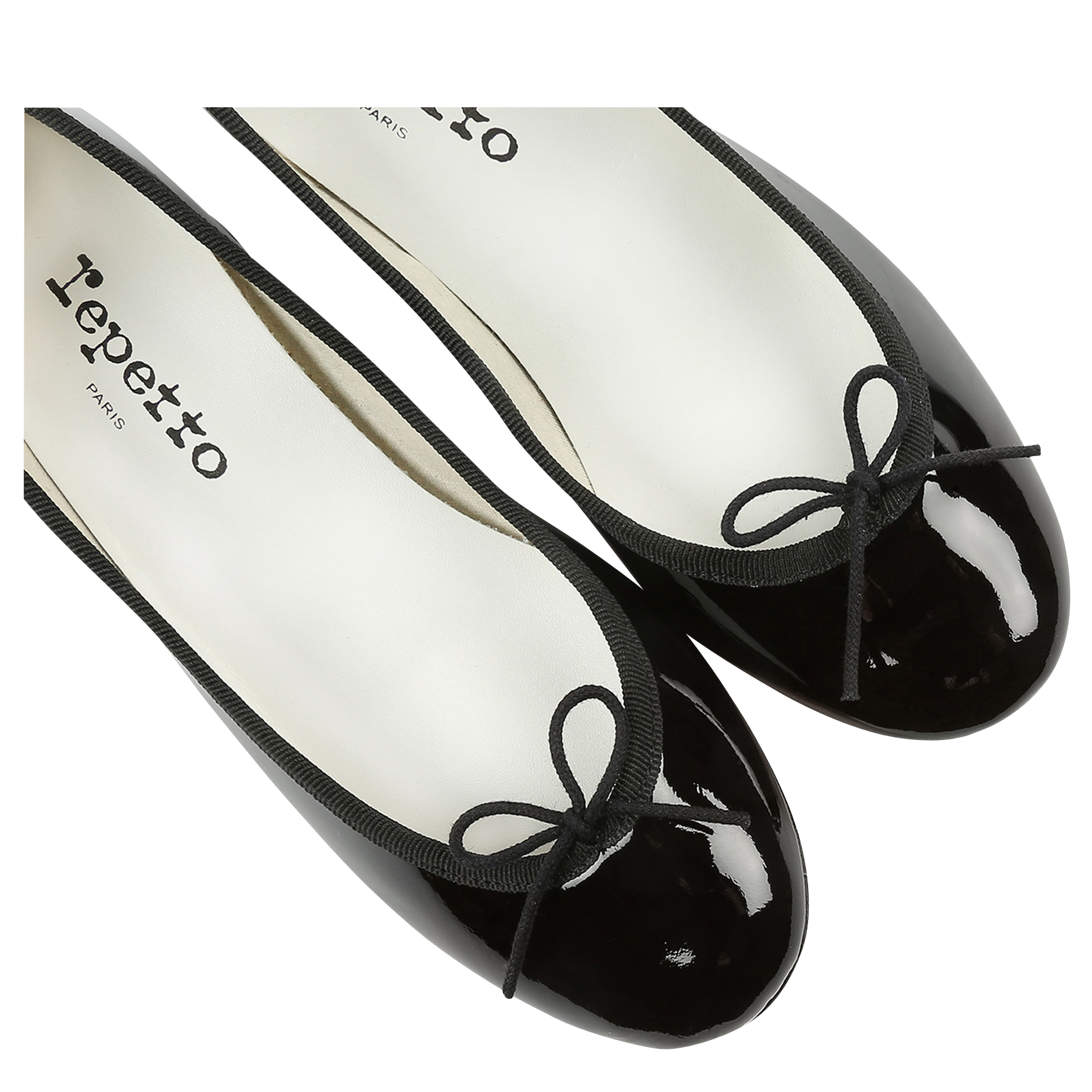 Heeled patent leather ballet pumps REPETTO Black