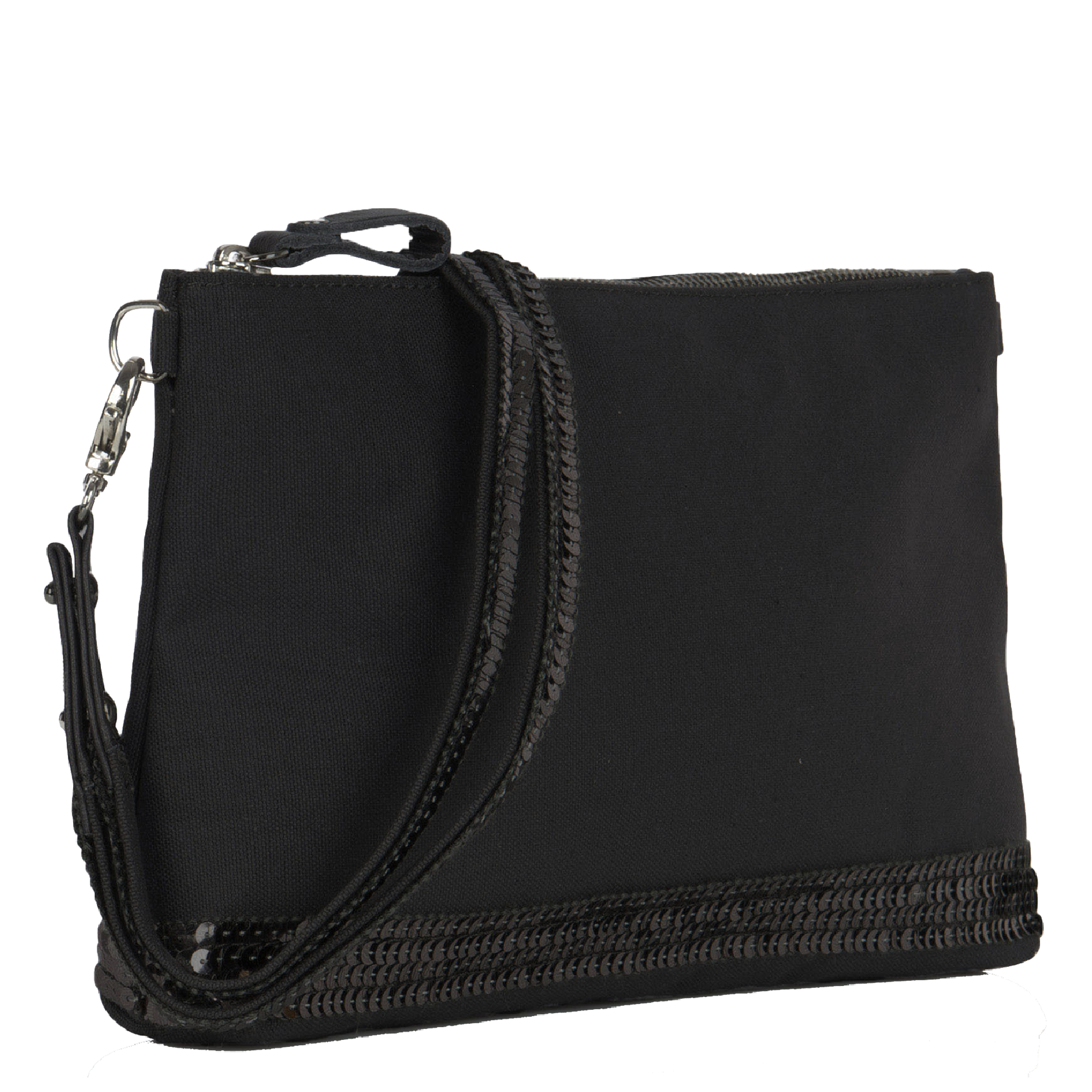 Pochette à sequins en coton VANESSA BRUNO Noir