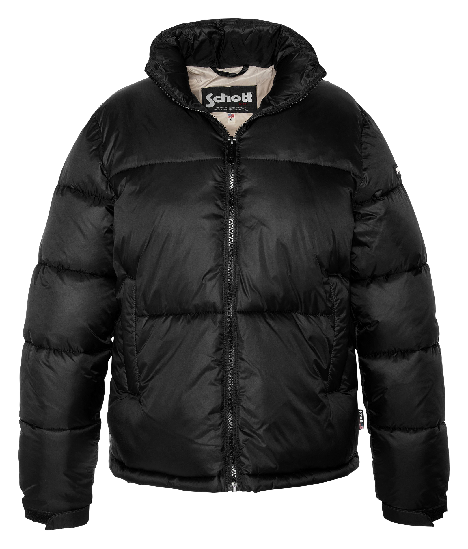 Doudoune droite col montant SCHOTT Noir