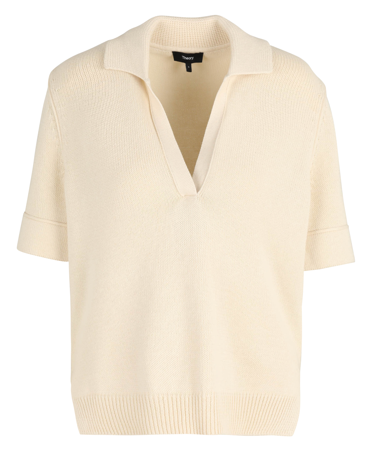 Top col chemise en coton mélangé  THEORY Beige