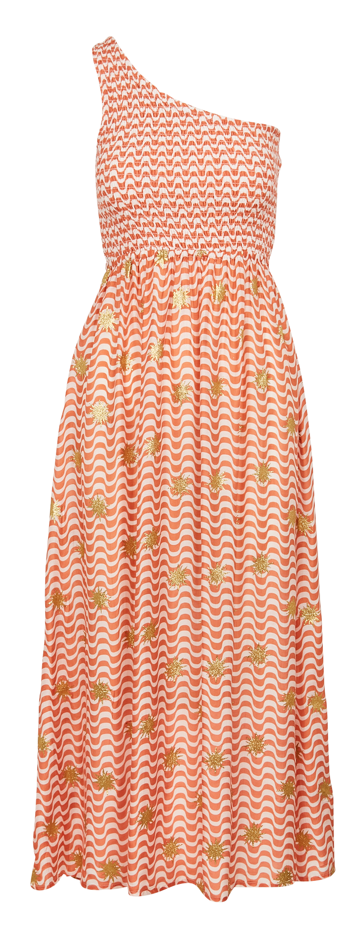 Robe longue asymétrique sérigraphiée et imprimée SUNDRESS Multicolore