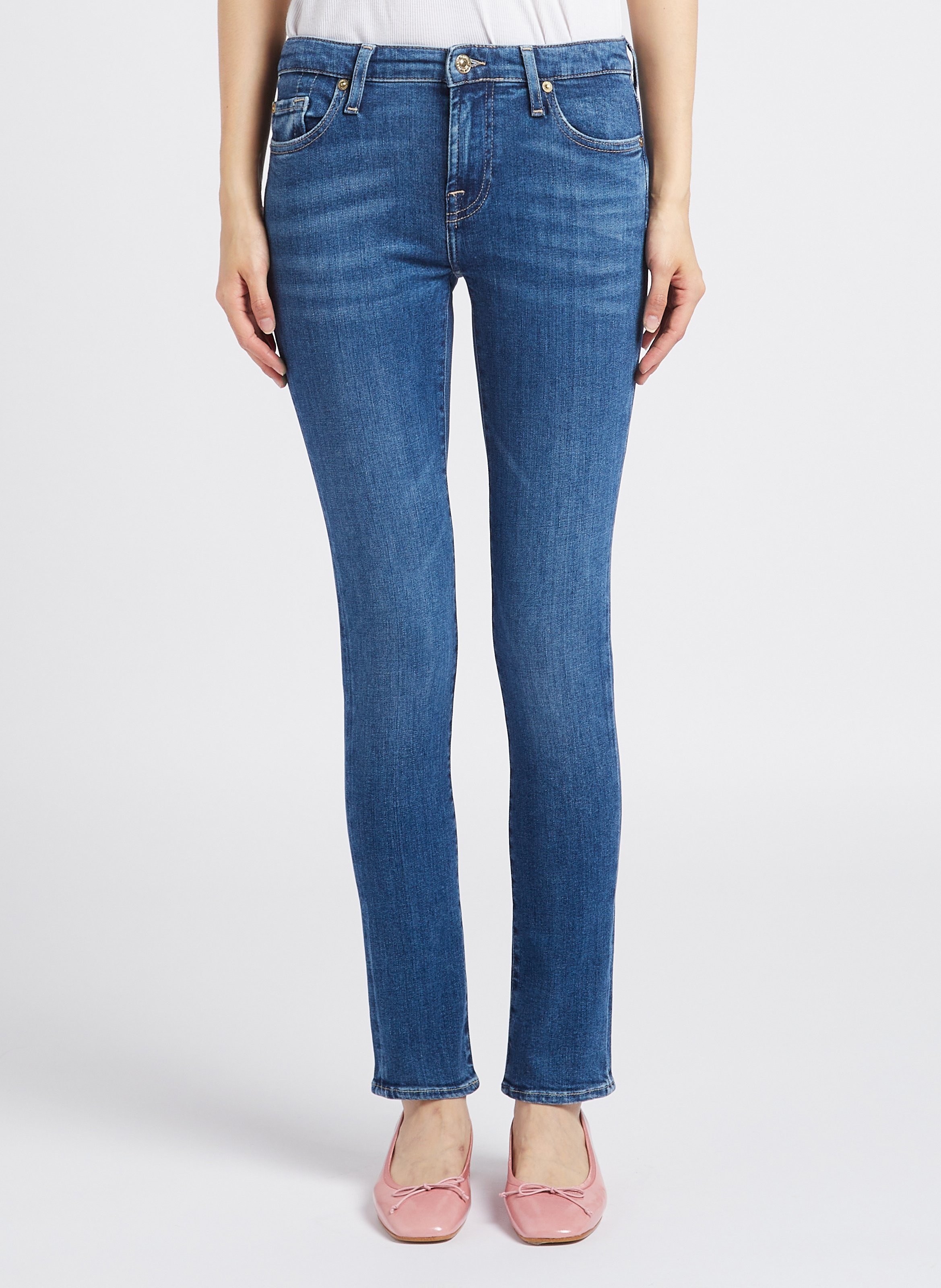 Slim-fit jeans | katoenblend 7 FOR ALL MANKIND Blauw