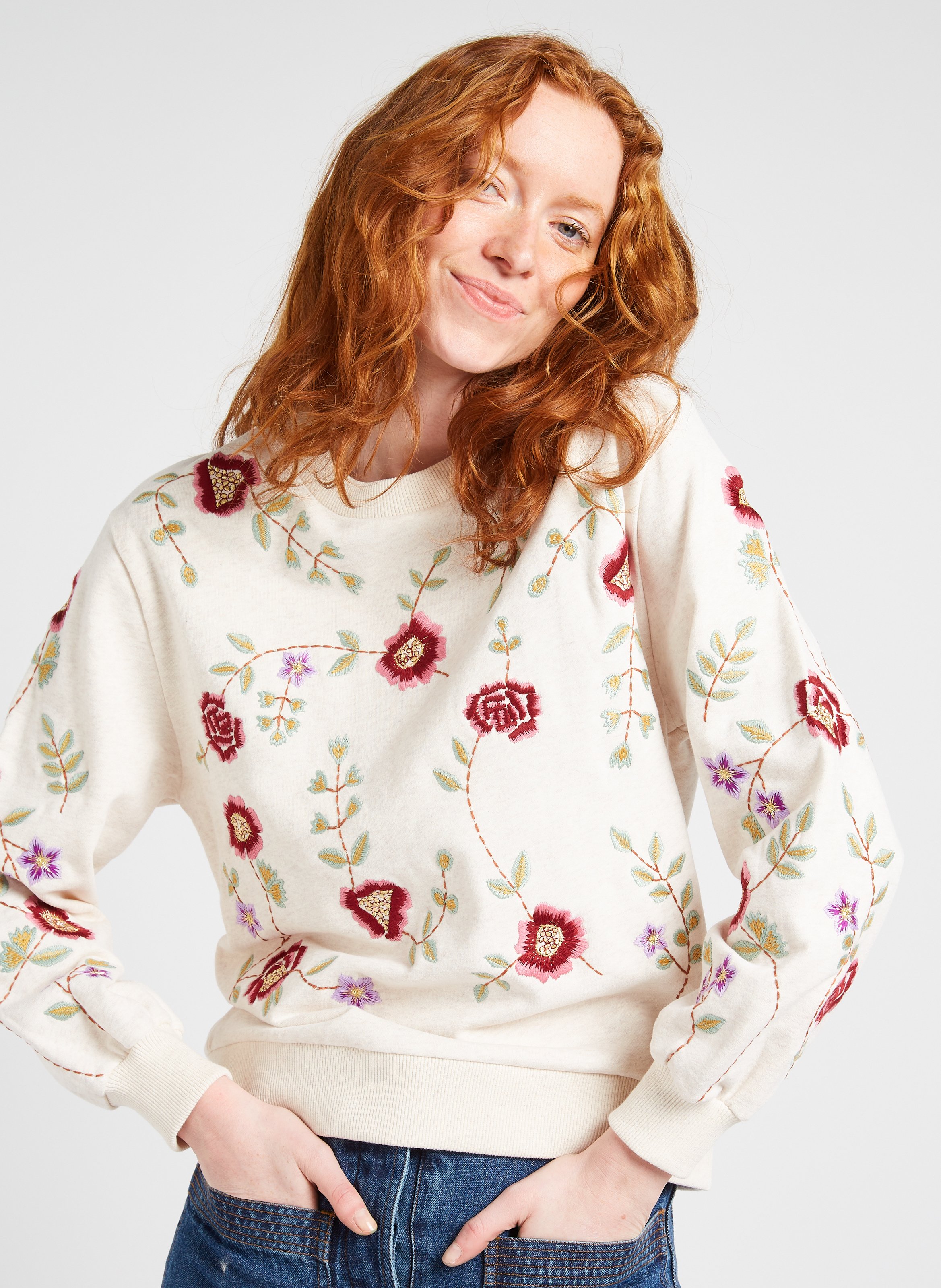 Sweat col rond en coton bio LOUISE MISHA Multicolore