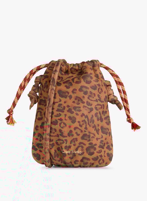Leopard Print Leather Bucket Bag Leo Fauve Craie Women MILLI 1 LEO FAUVE LEO FAUVE Place des Tendances