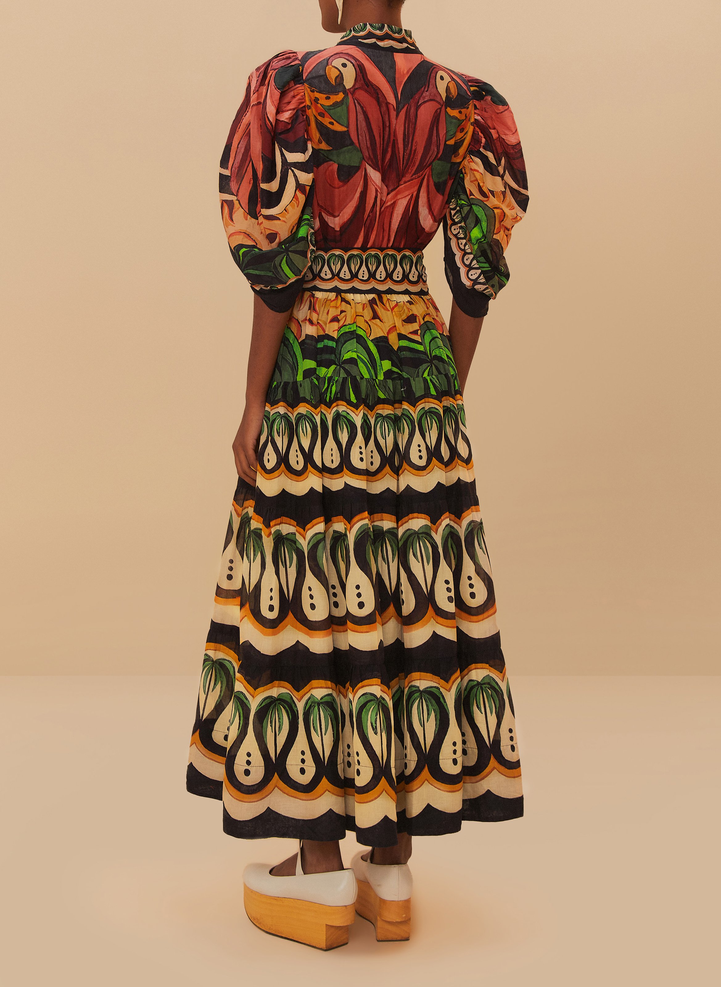 Robe longue en coton imprimé FARM RIO Multicolore