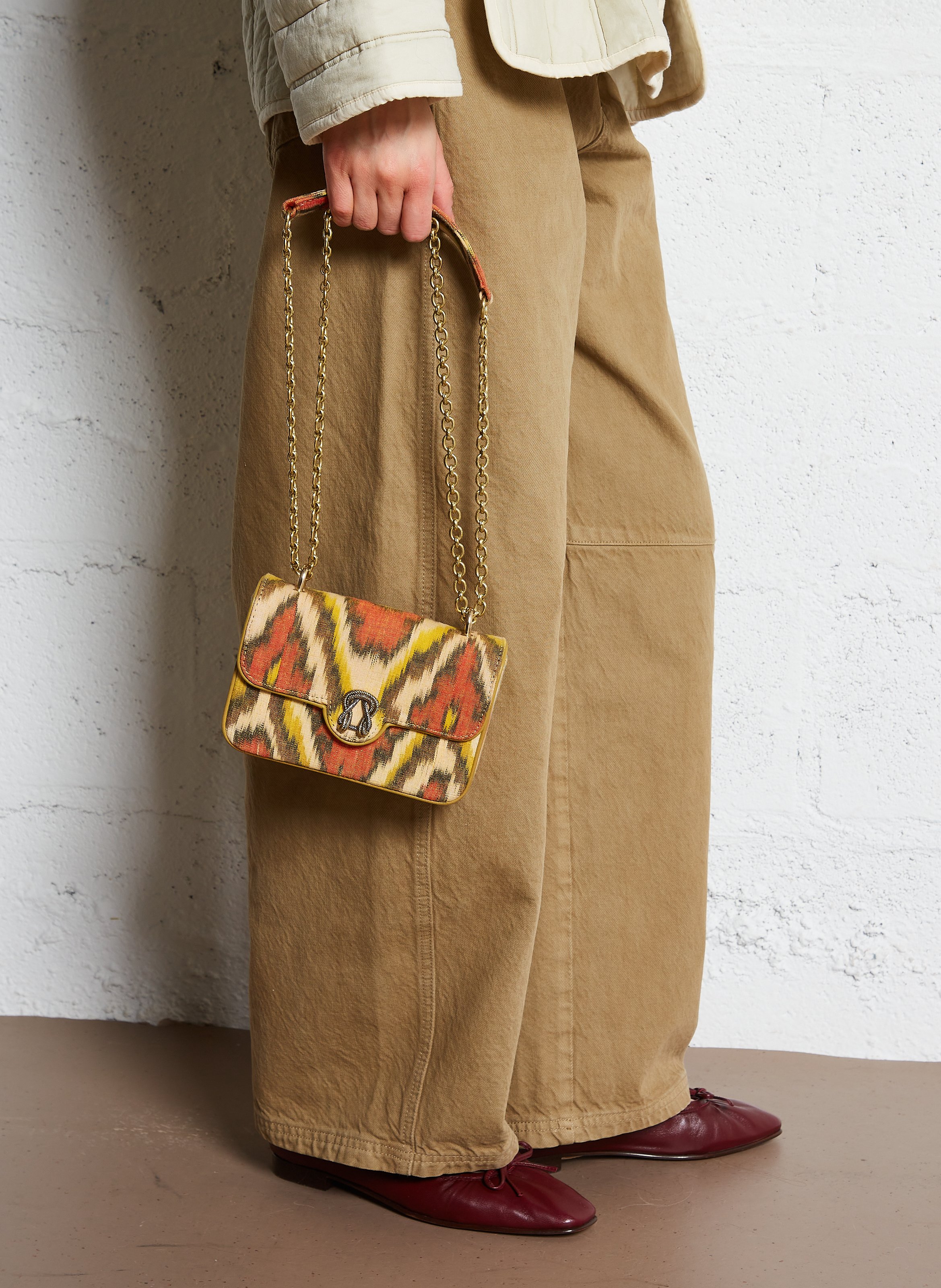 Sac bandoulière imprimé en coton  CLARIS VIROT Jaune