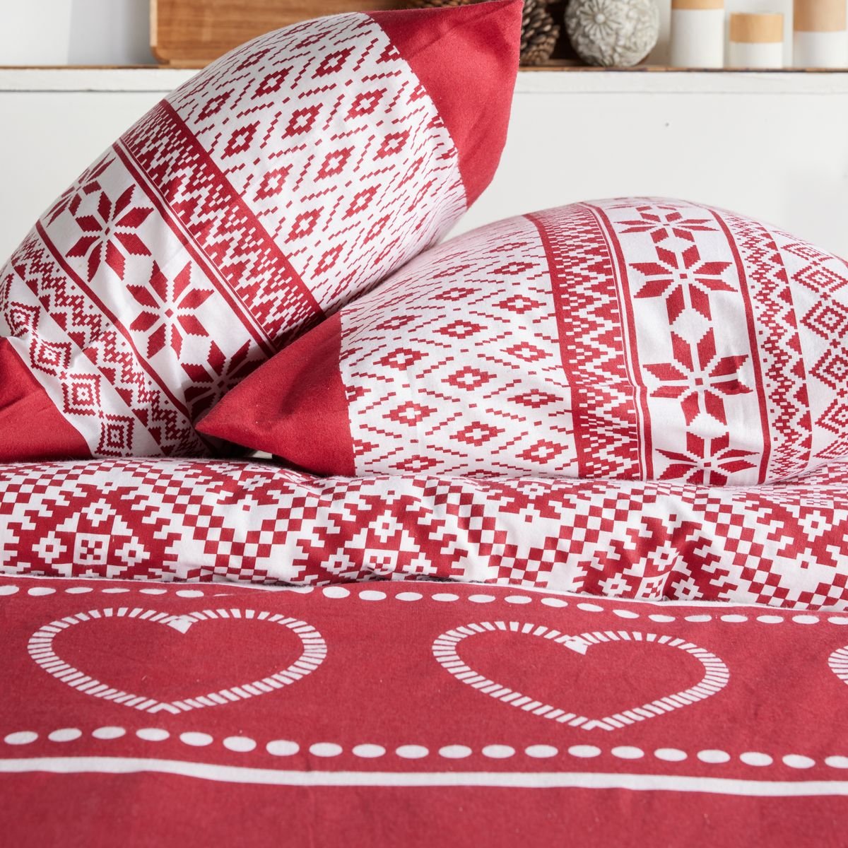 Printed cotton bed set TODAY LINGE DE MAISON Red