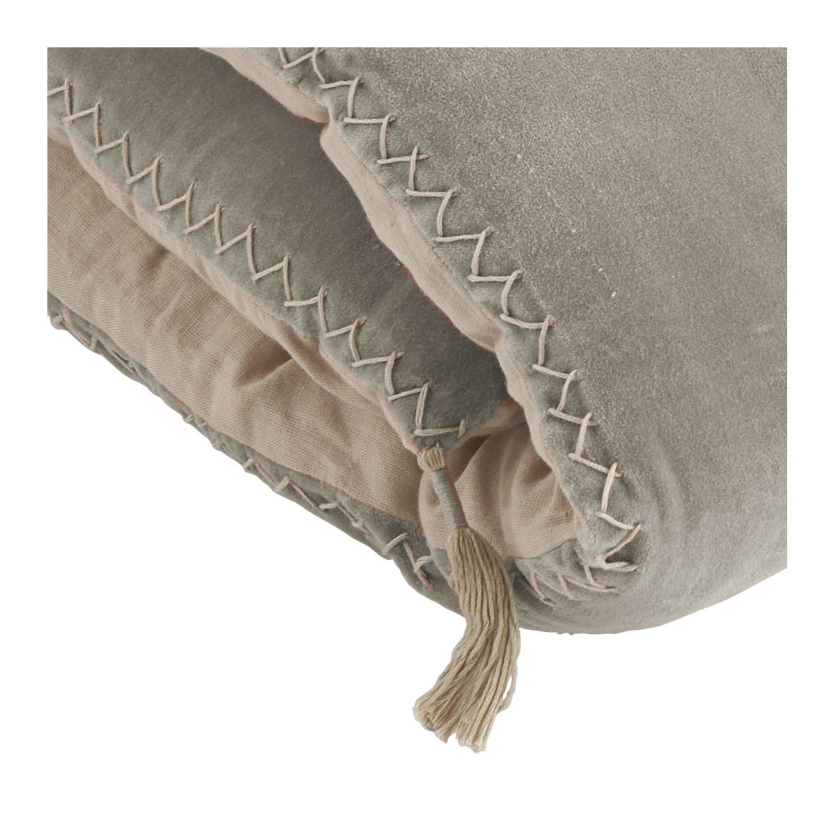 Matteo cotton and linen velvet futon - 180 x 80 cm - grey BLANC D'IVOIRE Grey