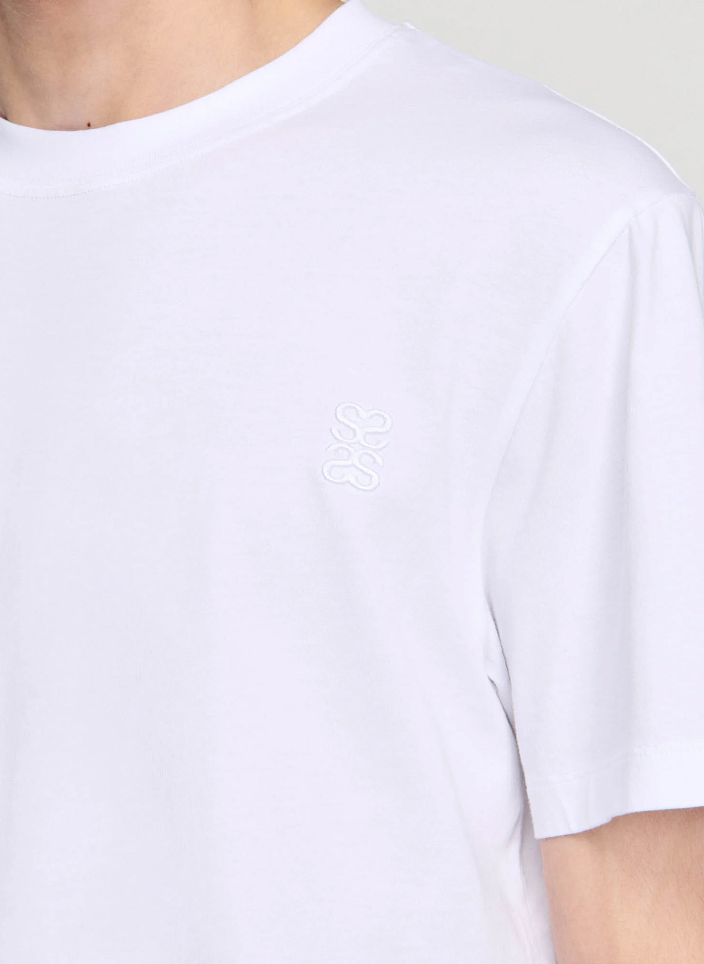 Round-neck cotton T-shirt White