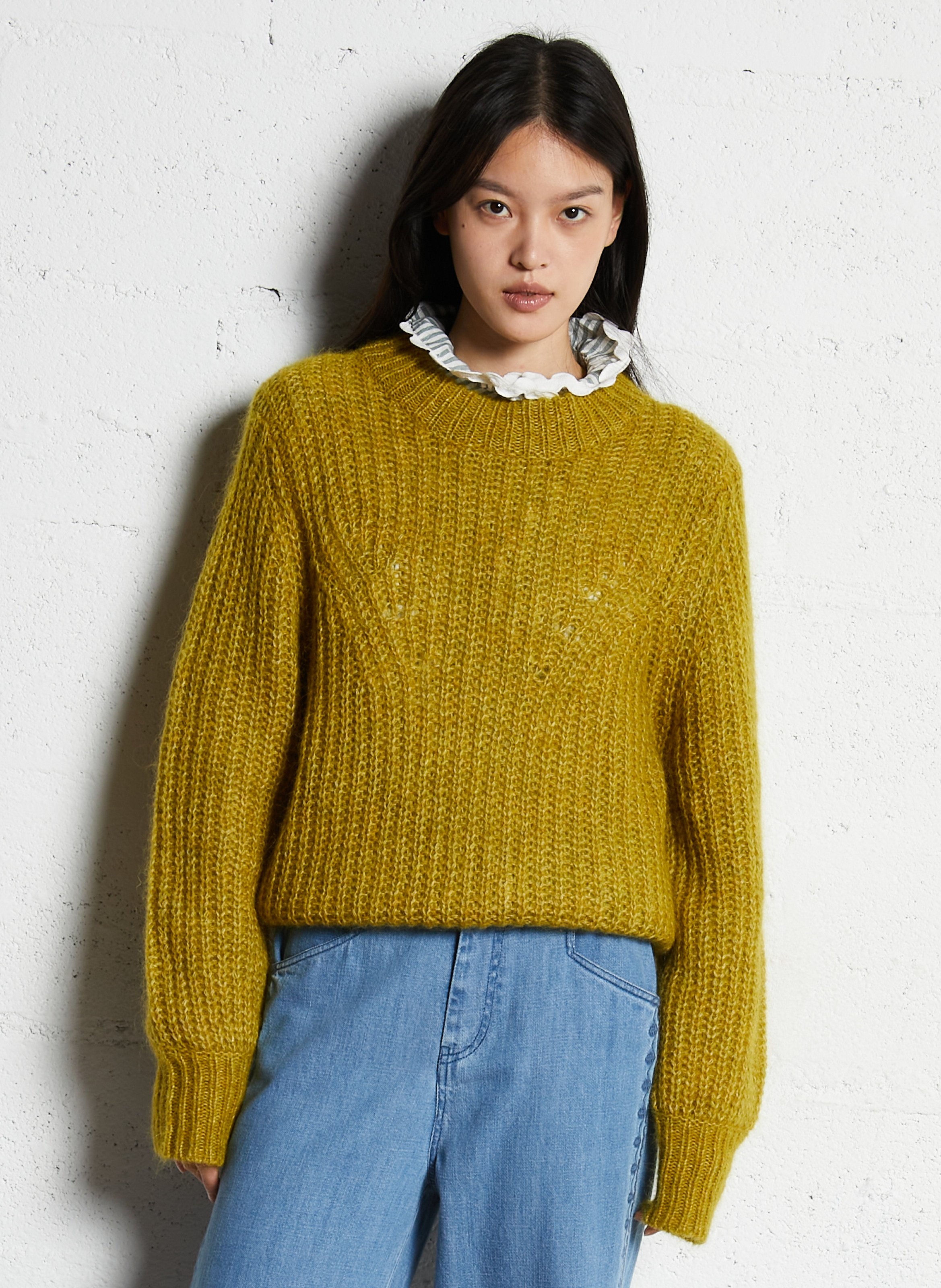 Pull droit en maille tricotée LOUISE MISHA Vert