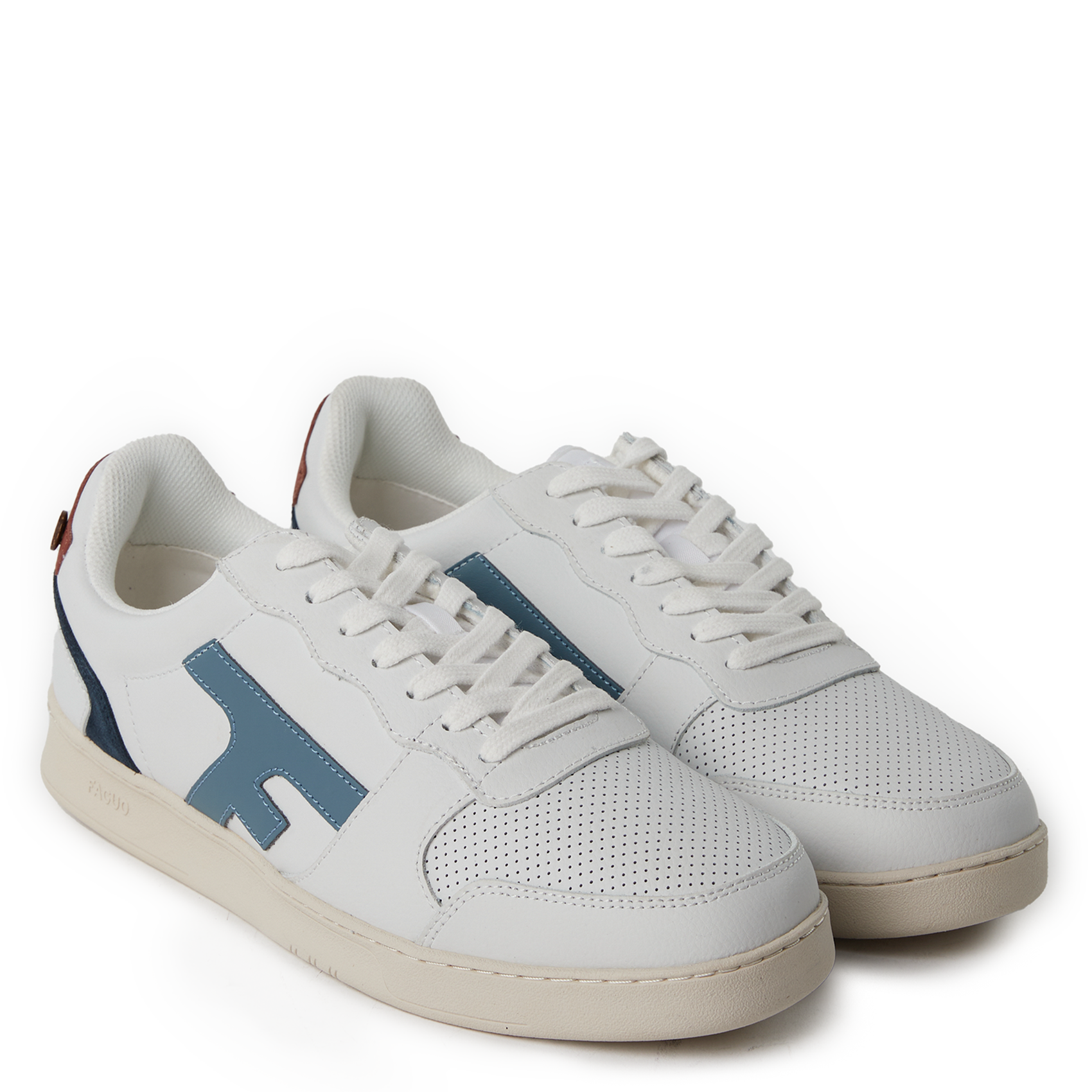 Lage, imitatieleren sneakers met contrasterende details FAGUO Wit