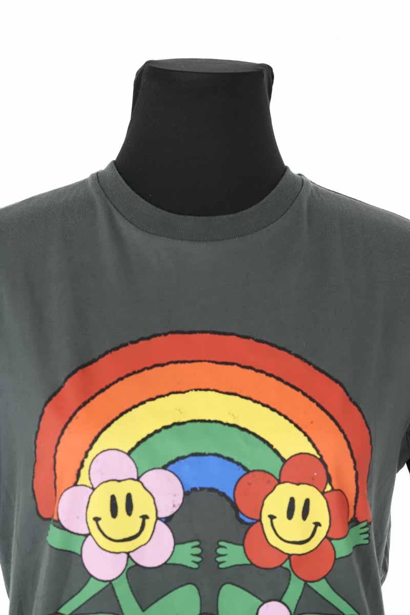 Cotton T-shirt GANNI - Seconde Main Khaki