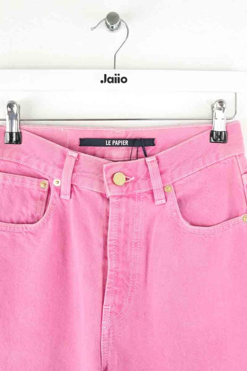 Jean droit en coton JACQUEMUS- Seconde Main Rose