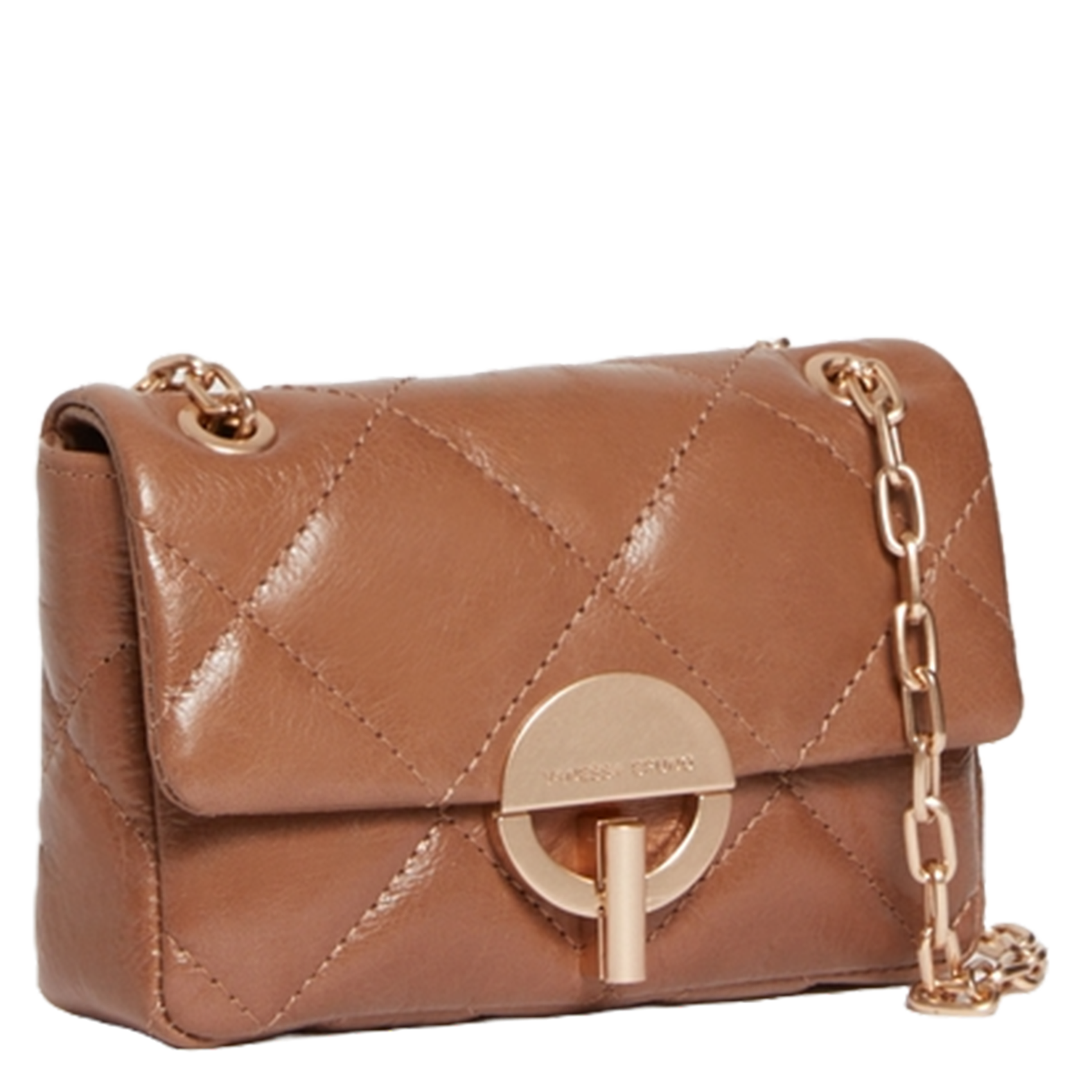 Sac à rabat matelassé en cuir VANESSA BRUNO Marron