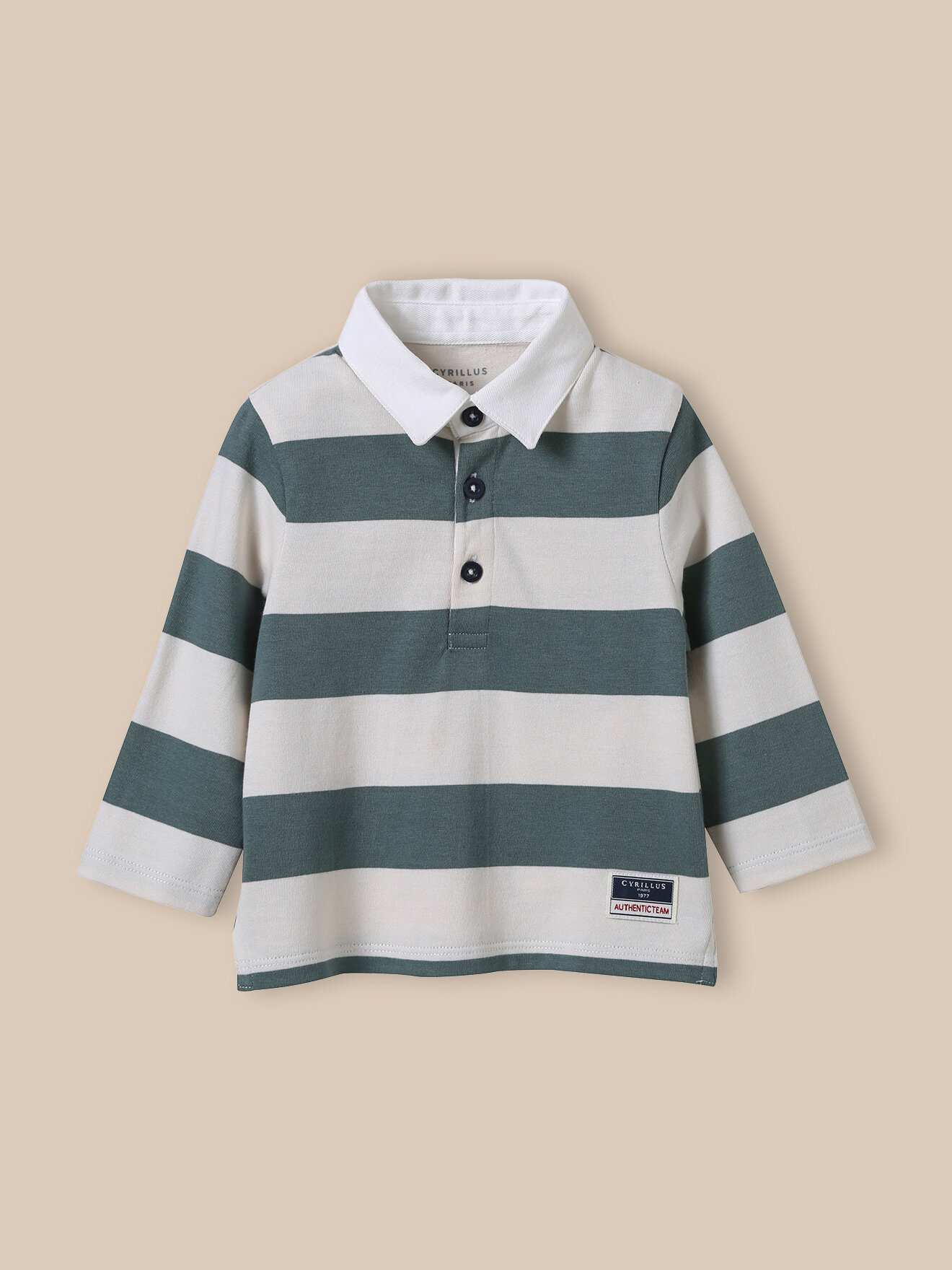 Organic cotton rugby shirt CYRILLUS Green